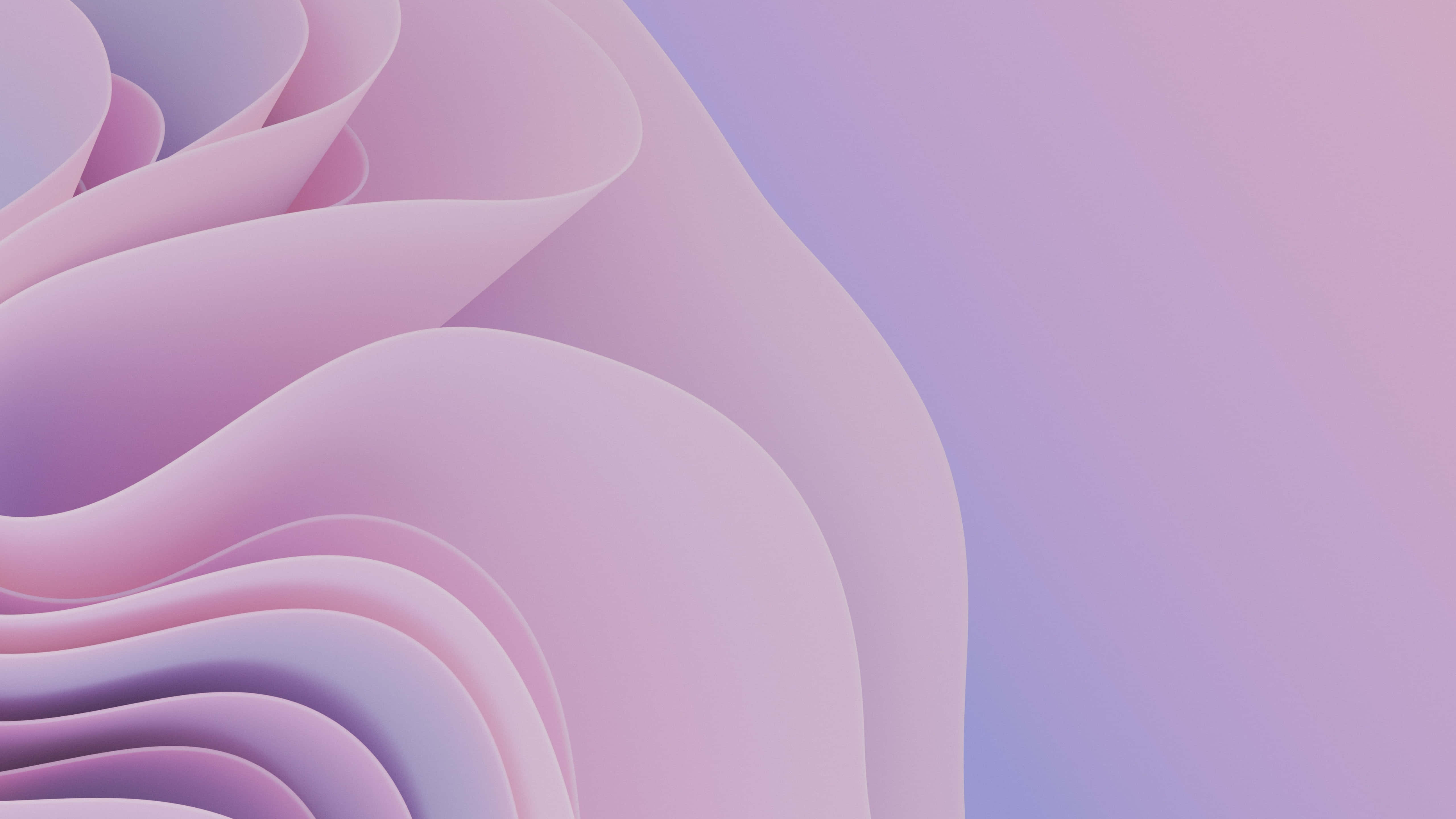 Aesthetic Abstract 桌布 壁紙 — 柔和的薰衣草色和粉紅色波浪層在漸變背景上優雅地流動。