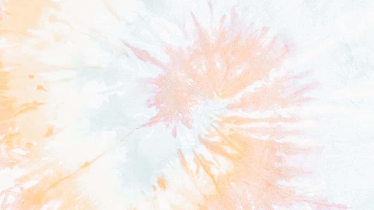 pastel 桌布 壁紙 — 柔和的蜜桃、薄荷和白色粉彩紮染漩渦，營造出夢幻的抽象水彩背景。