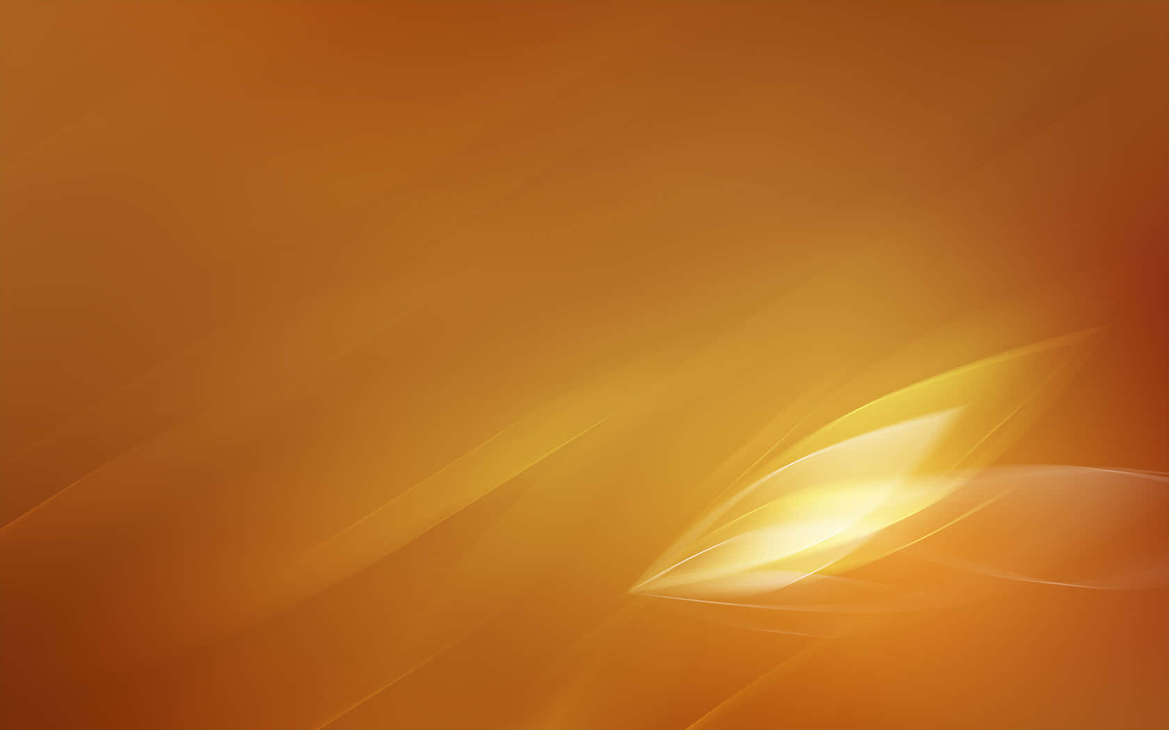 Light Orange 桌布 壁紙 — 柔和的金色光線在溫暖的漸變背景上流動，營造出寧靜的抽象光芒。