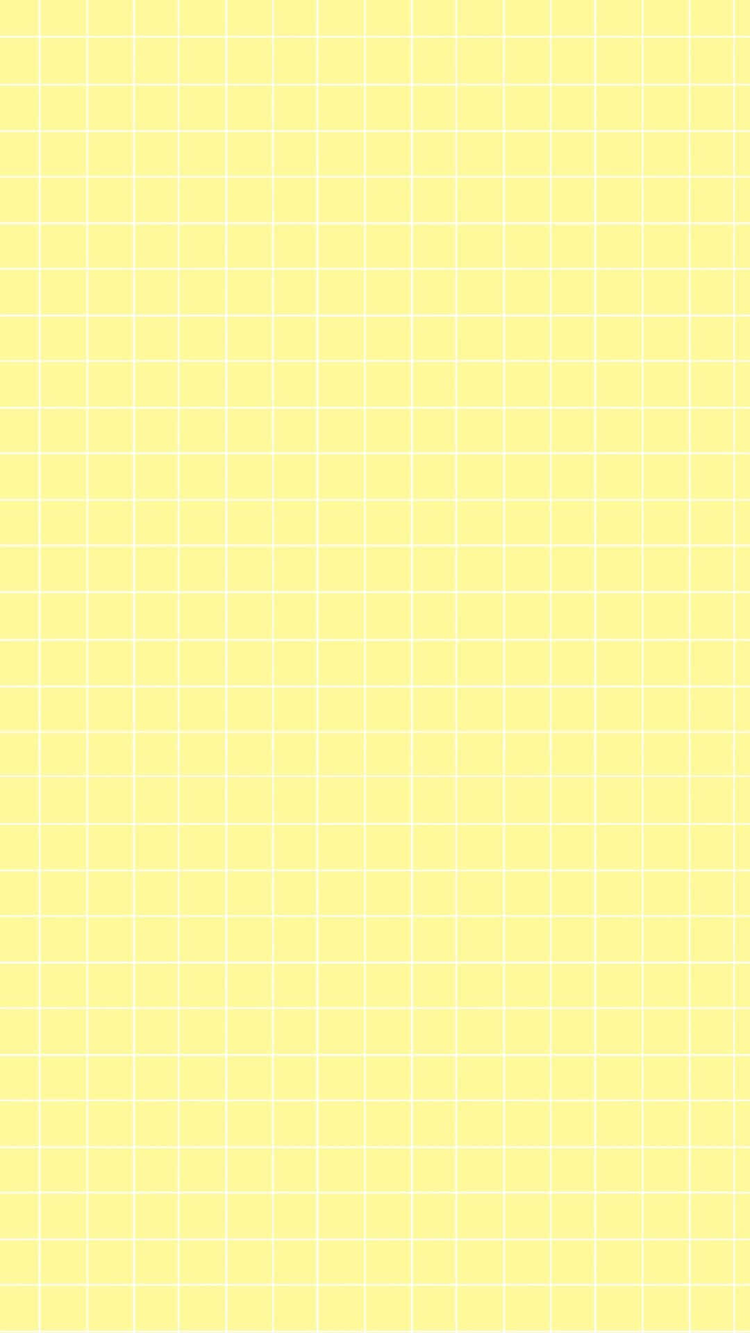 Plaid 桌布 壁紙 — 柔和的黃色背景，帶有微妙的白色網格圖案，營造出乾淨簡約的美感。