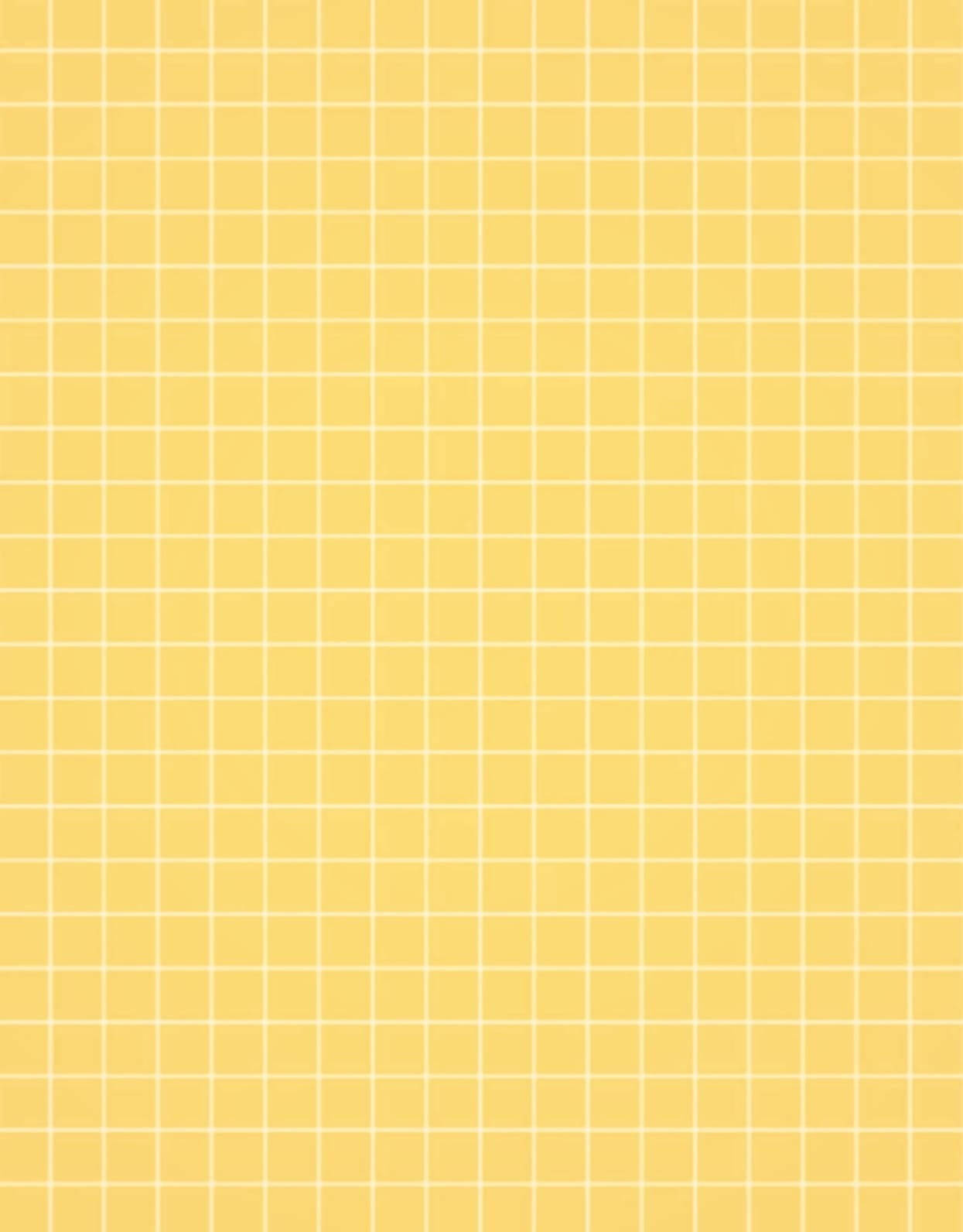 Checkered 桌布 壁紙 — 柔和的黃色背景帶有微妙的白色網格圖案，營造出乾淨簡約的美感。