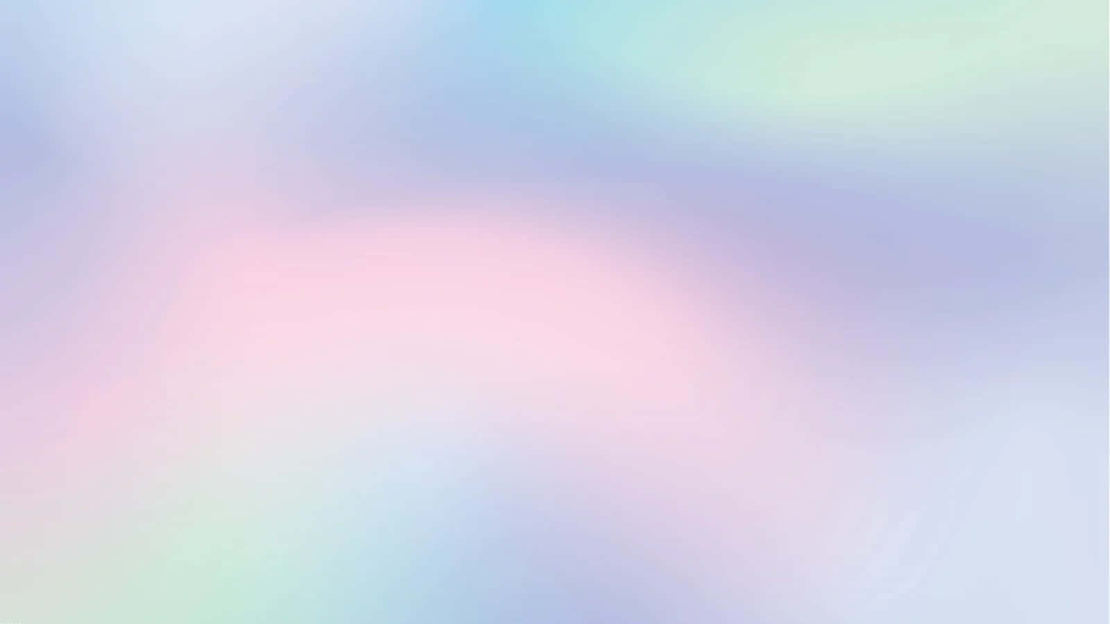 Pastel Gradient 桌布 壁紙 — 柔和粉彩漸層，帶有粉紅、薰衣草、薄荷和天藍色的輕柔漩渦，營造出夢幻空靈的背景。