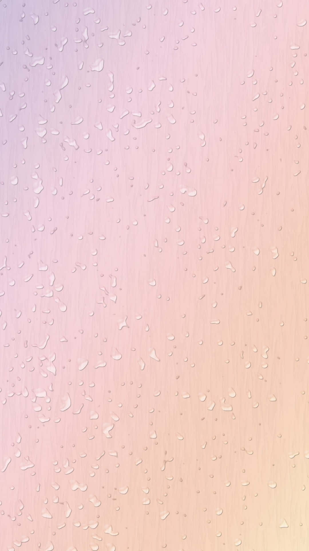 Light Pink iPhone 桌布 壁紙 — 柔和粉彩漸變背景，刷紋金屬表面上散佈著水滴。