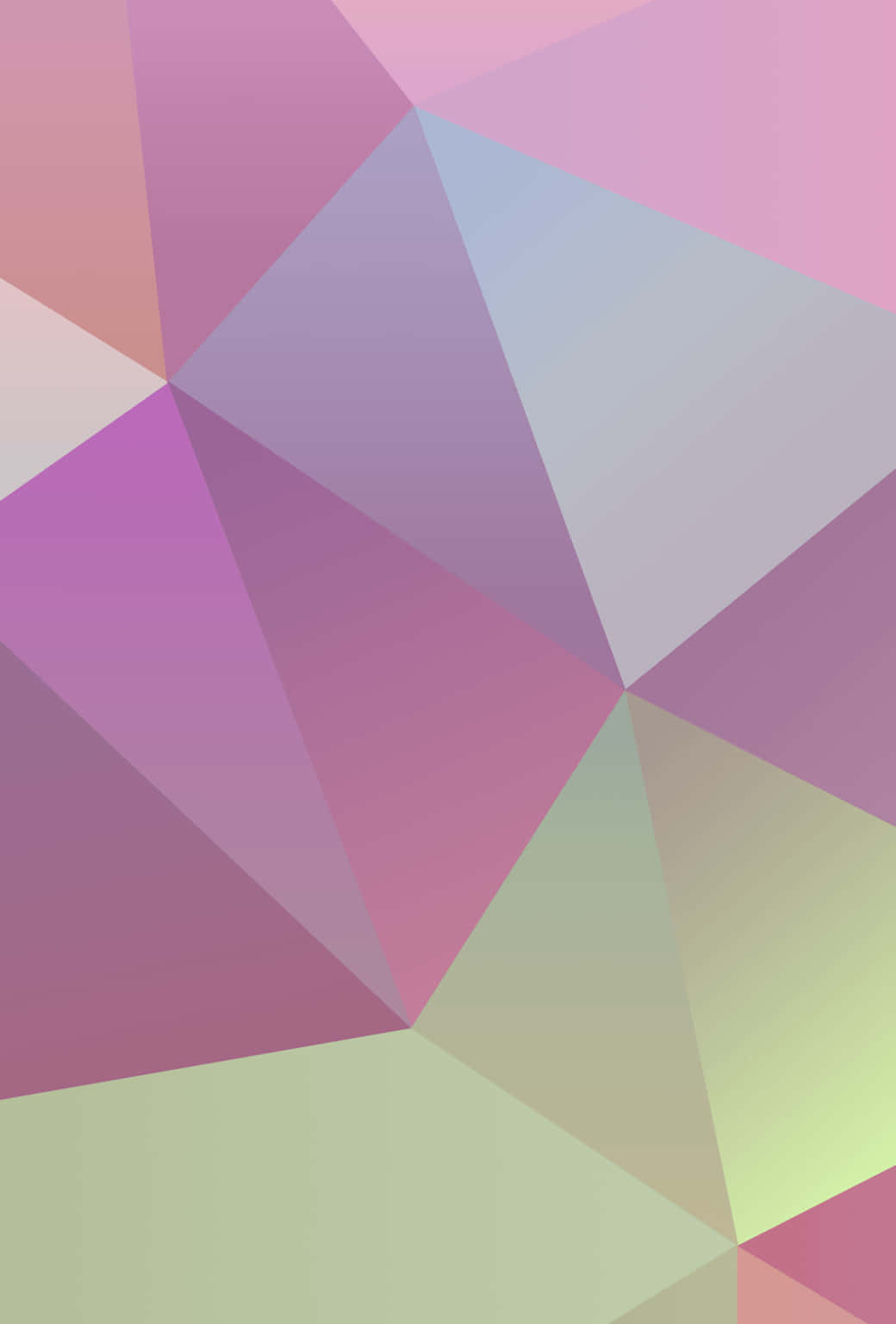 Geometric 桌布 壁紙 — 柔和粉紅、紫色和薄荷綠漸層的舒緩抽象圖案，由柔和的粉彩三角形組成。