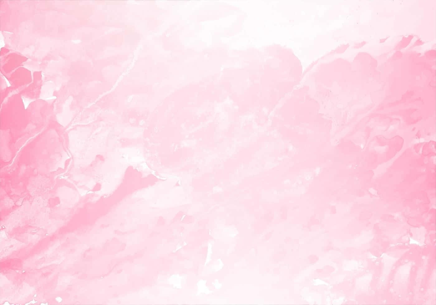 Pink Watercolor 桌布 壁紙 — 柔和粉紅與白色的水彩漩渦，以溫柔的漸層和流暢的紋理營造出夢幻般的抽象背景。