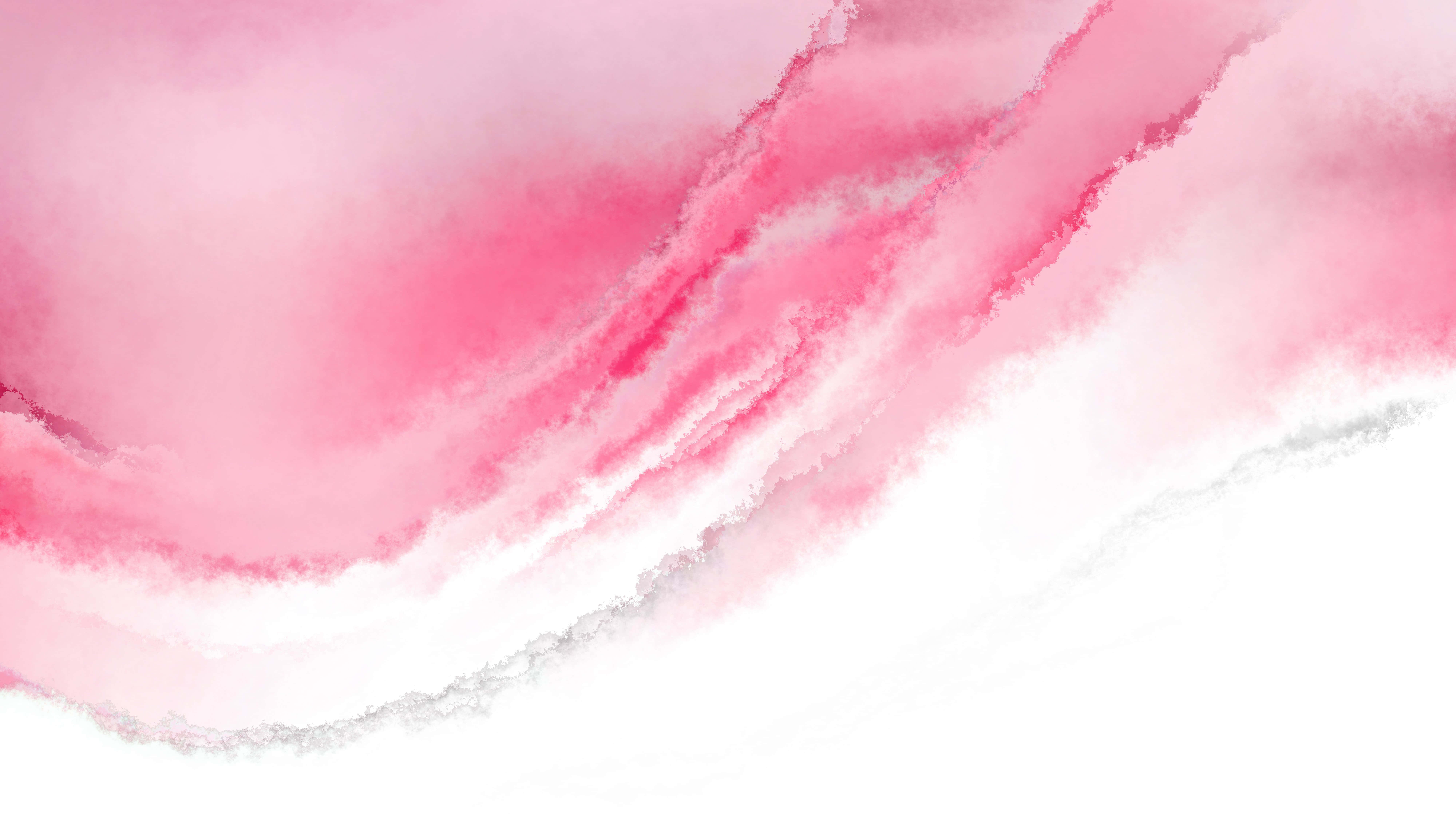 Pink Watercolor 桌布 壁紙 — 柔和粉紅色水彩洗滌在帶有柔和紋理和漸變的白色背景上對角流動。