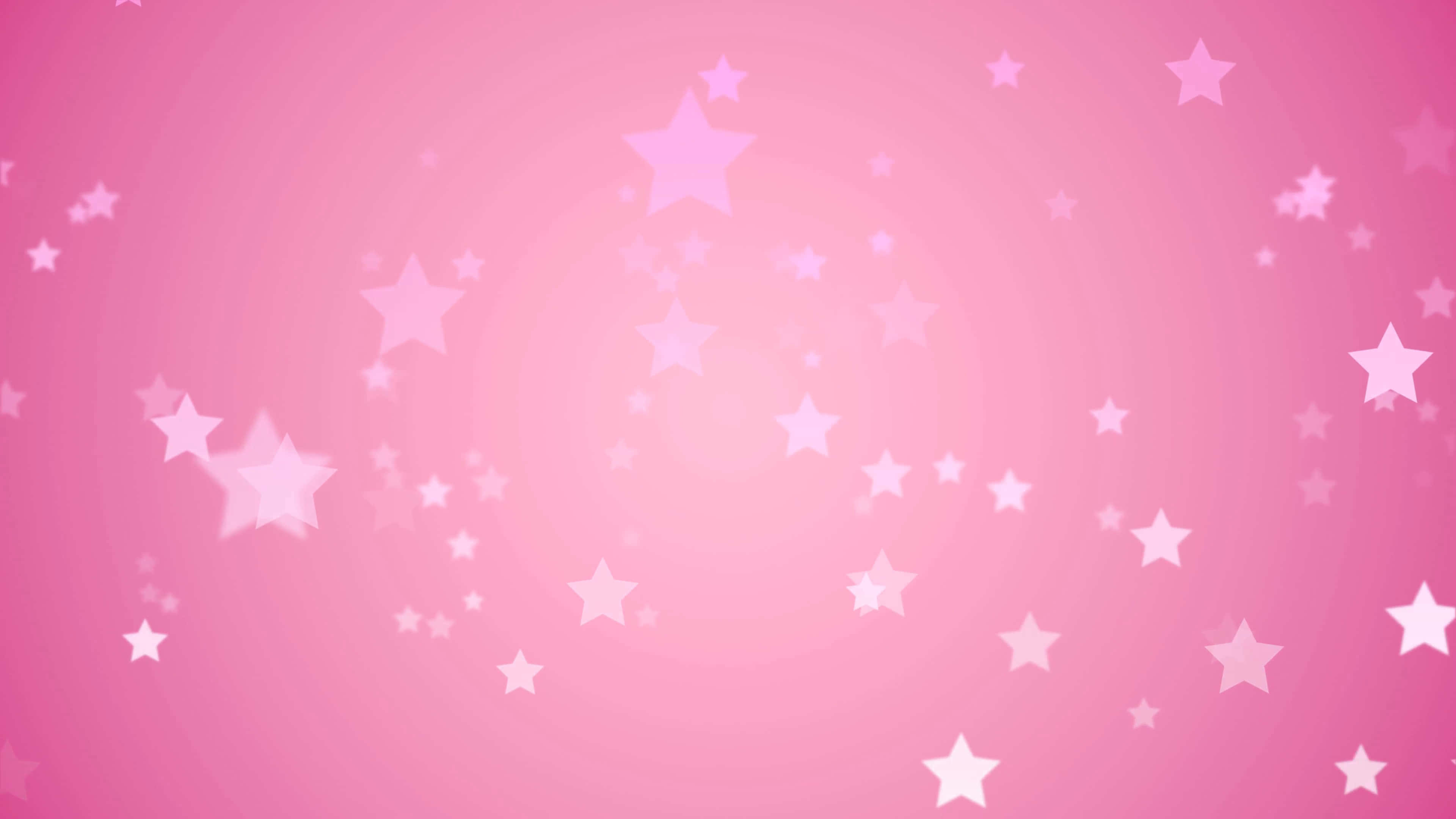 Pink Star 桌布 壁紙 — 柔和粉紅色漸變背景，點綴著散落的發光白色星星，大小各異。