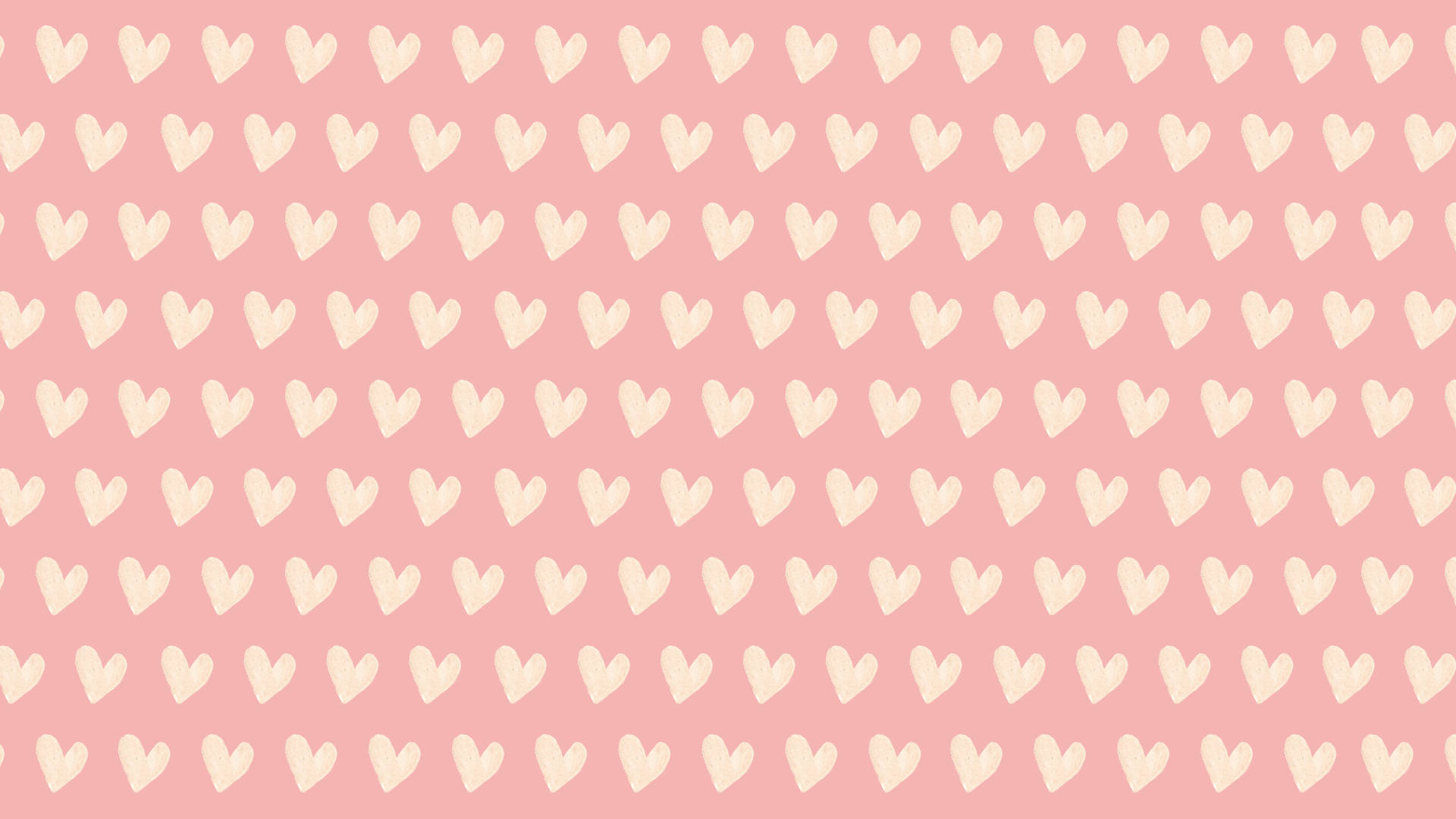帶有重複奶油色心形圖案的粉紅色壁紙。 — 心形美學 GIF 壁紙