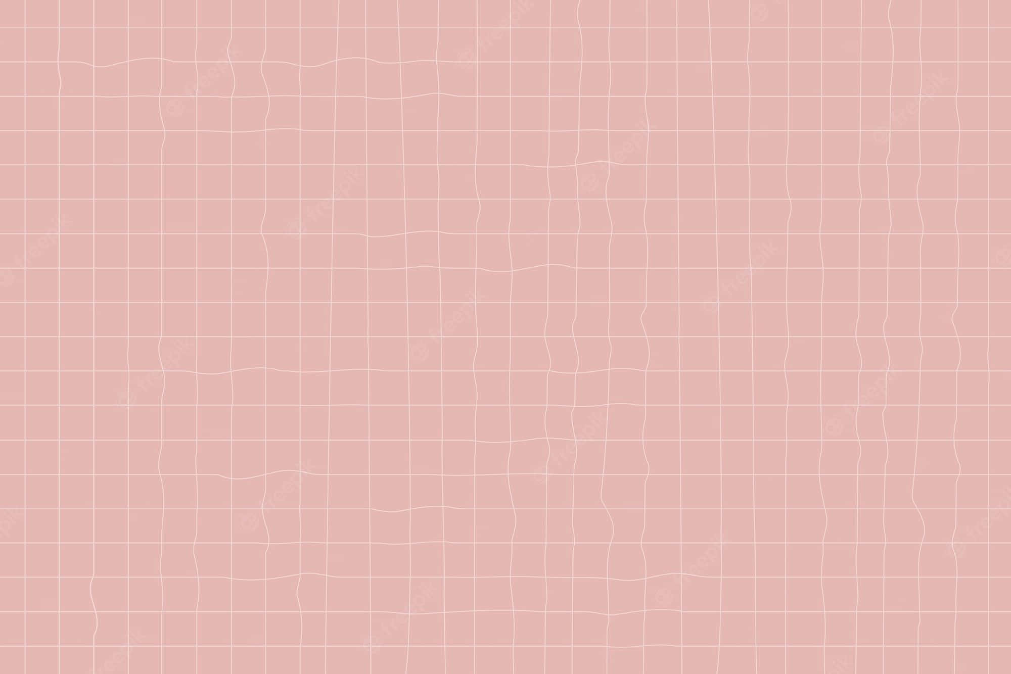 Pink Grid 桌布 壁紙 — 柔和粉紅色背景，帶有微妙的波浪網格線，營造出溫柔的紋理圖案。