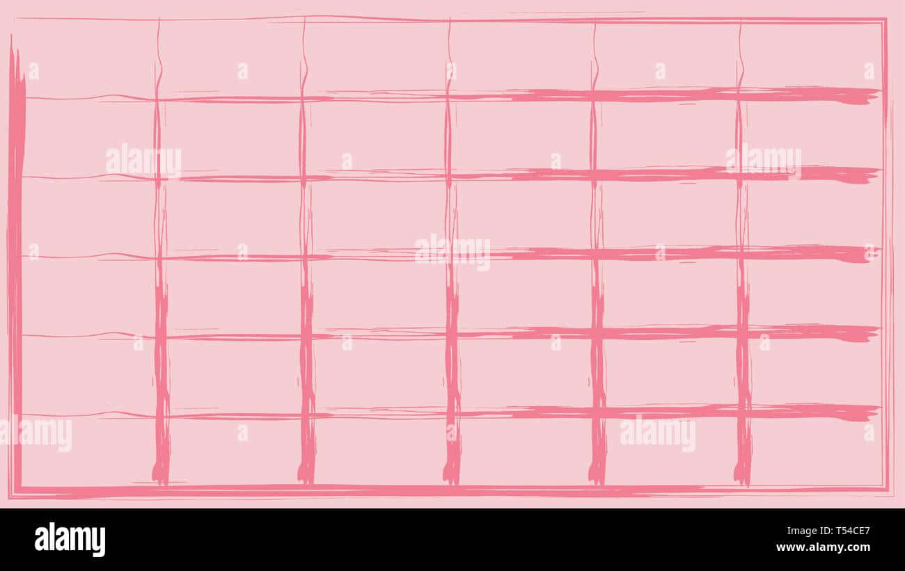 Pink Grid 桌布 壁紙 — 柔和粉紅色背景，帶有手繪網格線，以不同深淺的粉紅色營造出紋理抽象圖案。