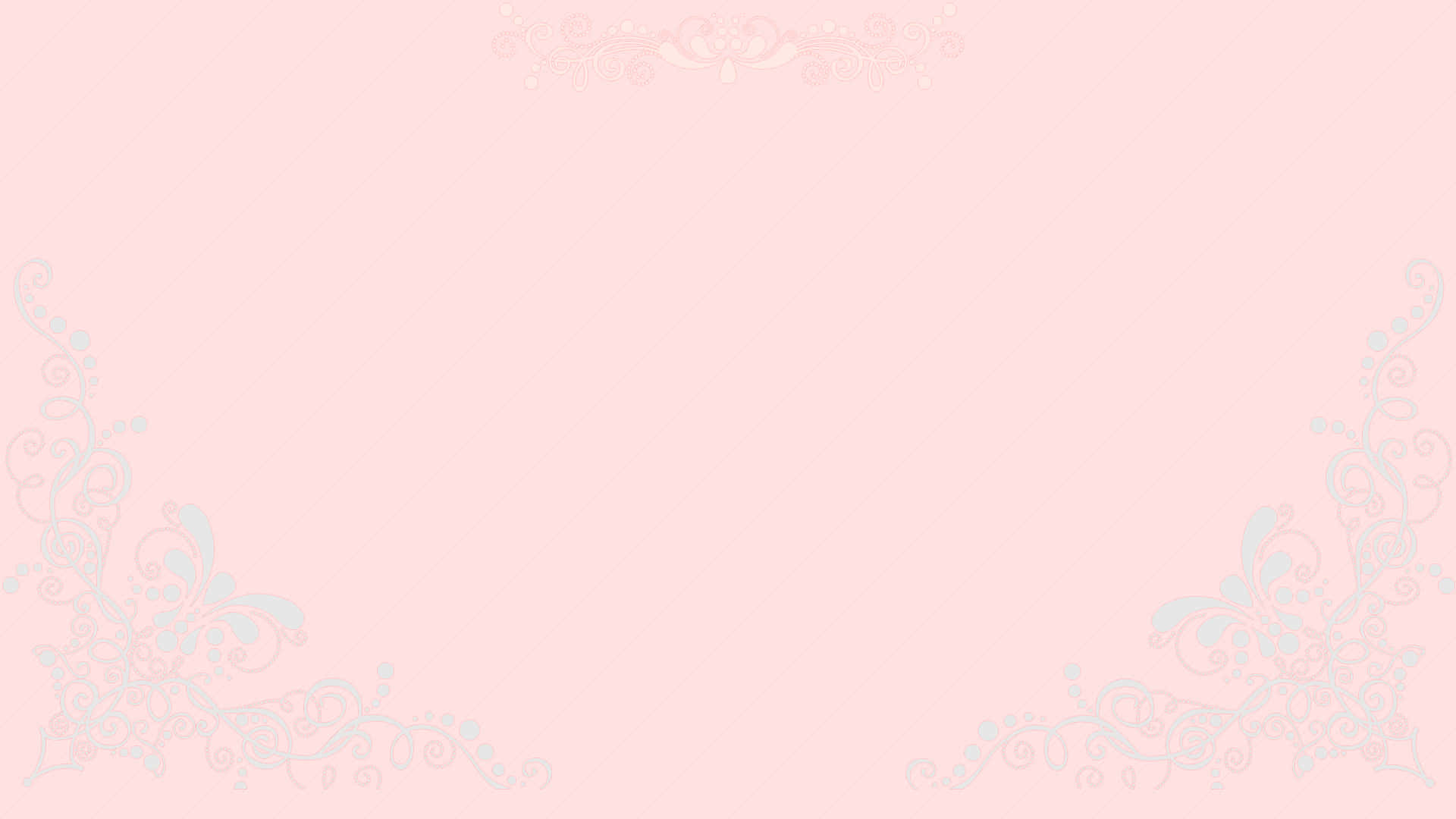 Solid Pink 桌布 壁紙 — 柔和粉紅色背景，帶有精緻的淺藍色花卉角落裝飾和微妙的頂部邊框。