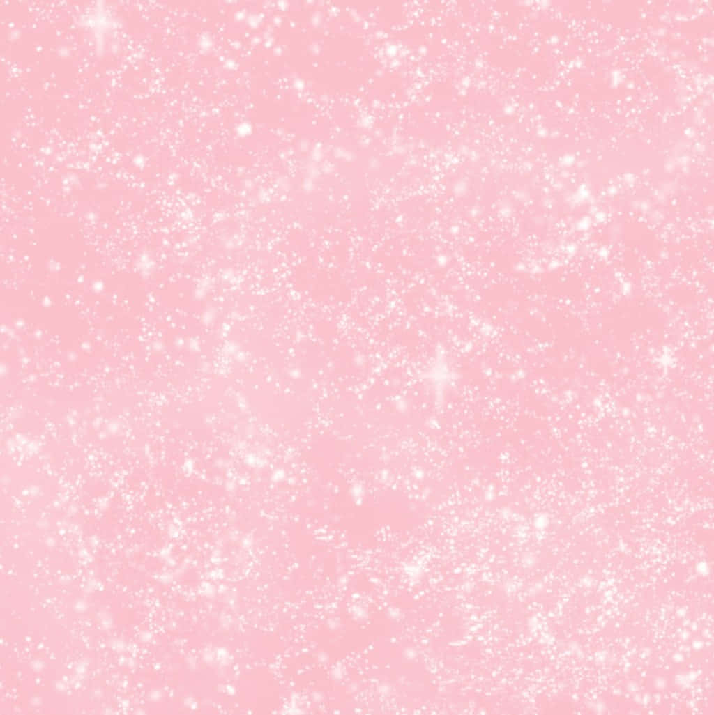 Tumblr Pink 桌布 壁紙 — 柔和粉紅色背景，飾以閃爍白色亮片和星形粒子，營造夢幻魔法效果。