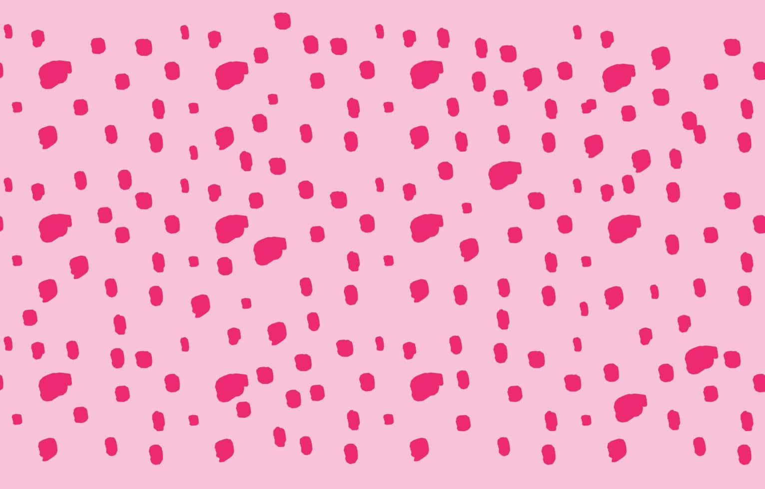 Bright Pink 桌布 壁紙 — 柔和粉紅色背景，飾有散落的鮮豔洋紅色筆觸點，形成俏皮的抽象圖案。