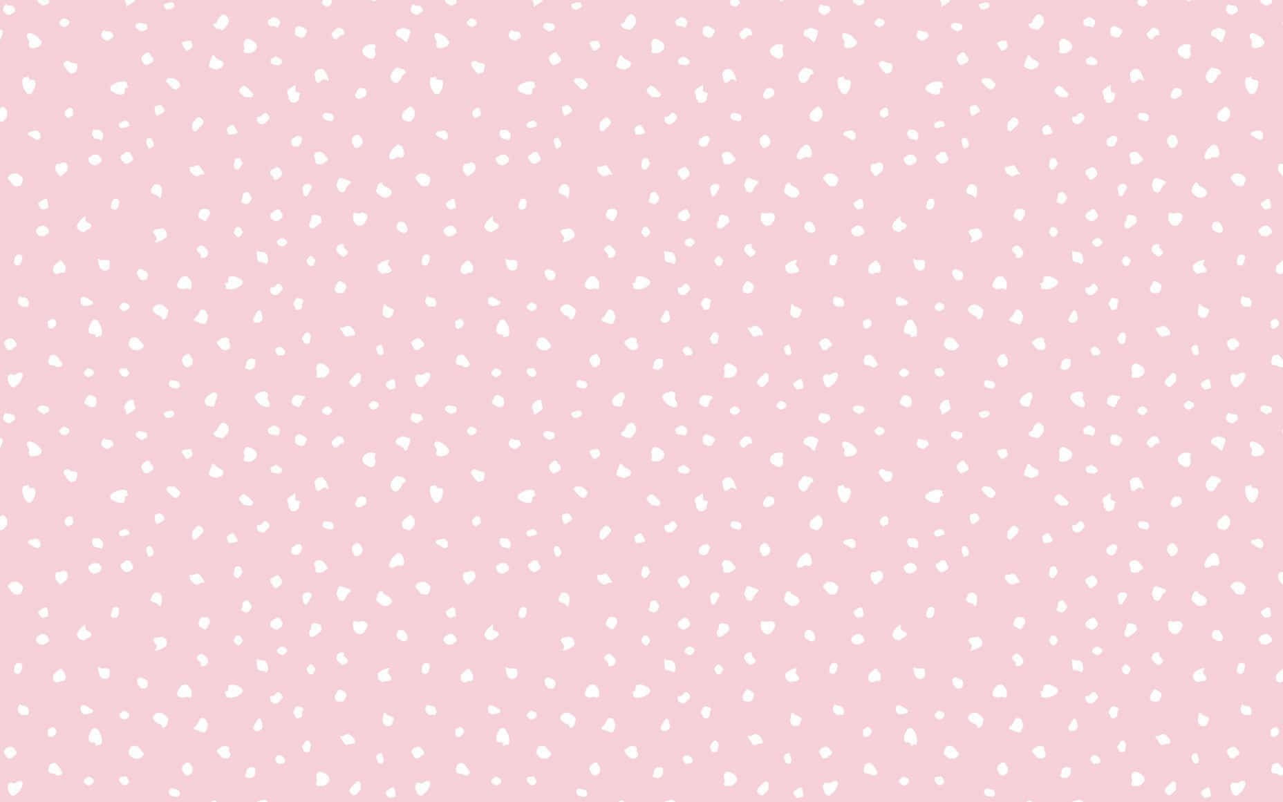 Polka Dot 桌布 壁紙 — 柔和粉紅色背景，點綴著散落的白色抽象斑點，營造出溫柔的紋理圖案。