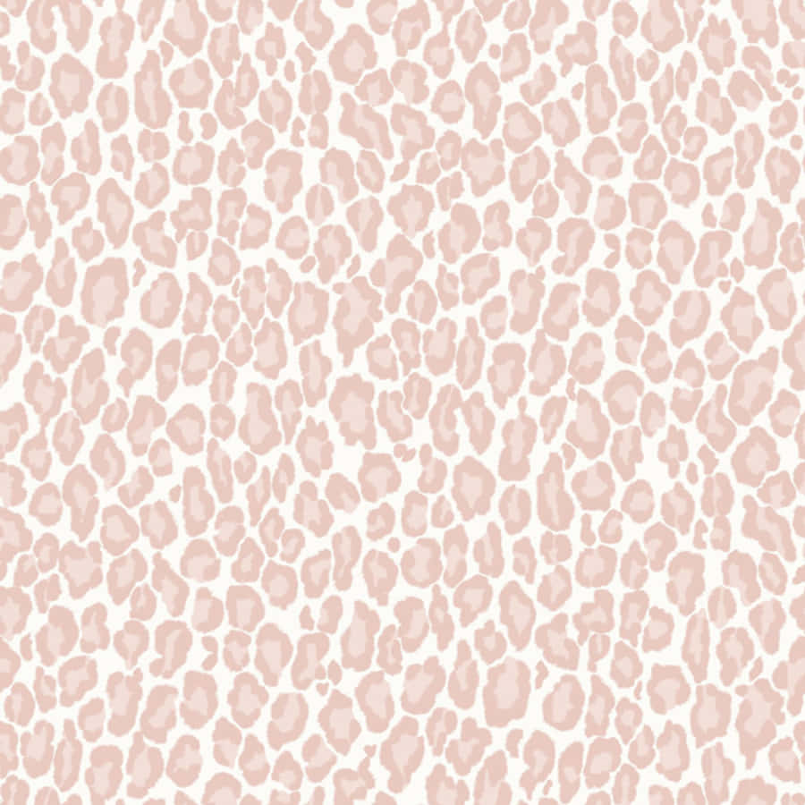 Pink Leopard Print 桌布 壁紙 — 柔和粉紅色豹紋圖案，帶有不規則斑點，在潔淨的白色背景上。