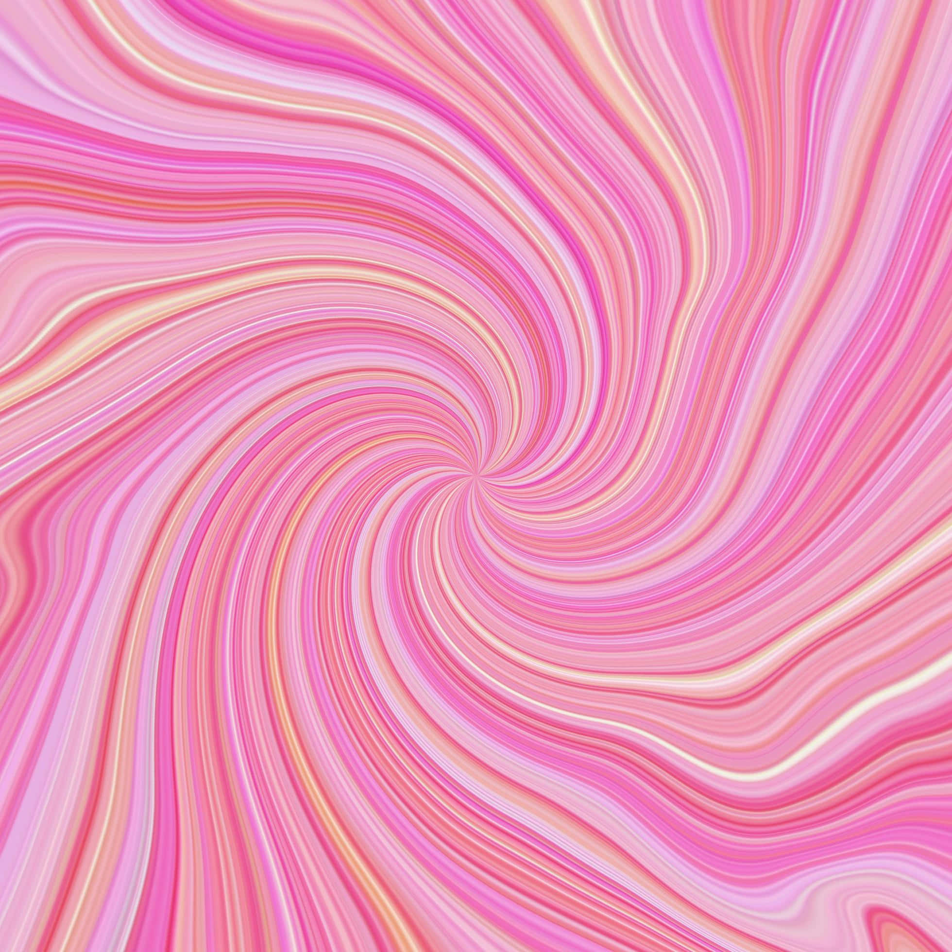 Pink Swirl 桌布 壁紙 — 柔和粉紅蜜桃和奶油色調在催眠螺旋圖案中流動，形成迷人的漩渦。