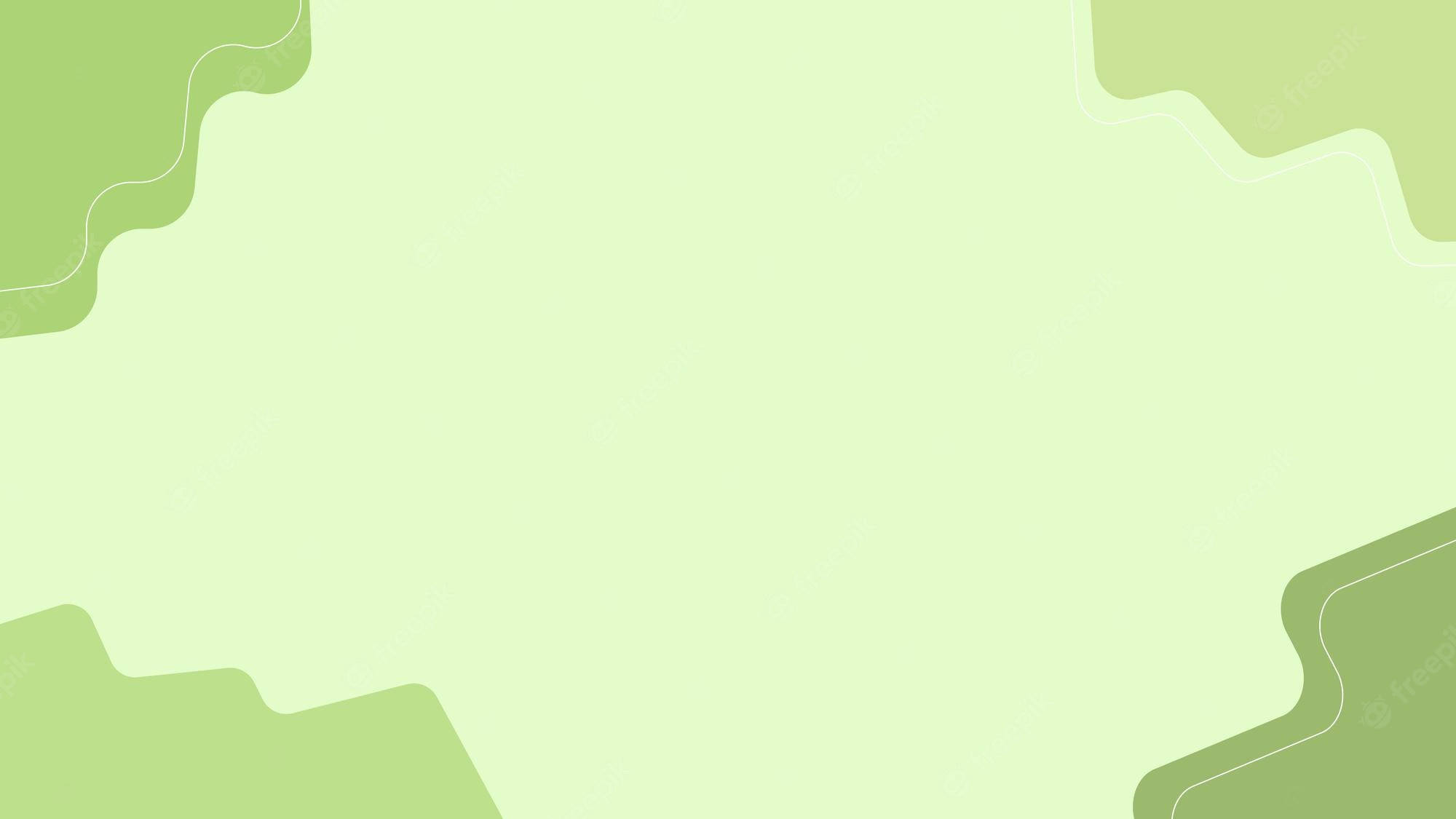Pastel Green Aesthetic Laptop 桌布 壁紙 — 柔和粉綠色抽象壁紙，帶有波浪形角落點綴和簡潔的極簡設計。