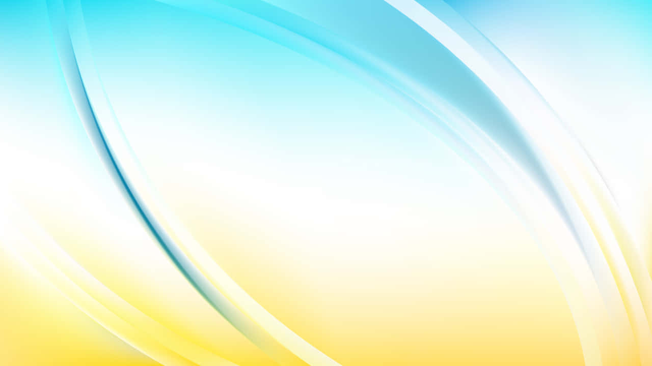 帶有流暢藍色和黃色曲線的抽象背景。 — 藍色 壁紙