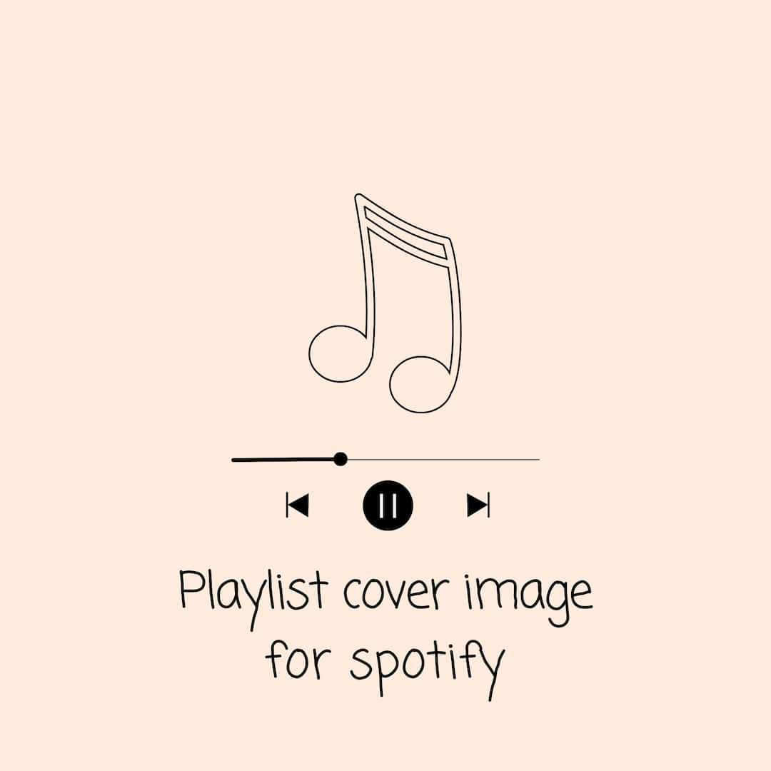 Playlist 桌布 壁紙 — 柔和蜜桃色背景上，以極簡線條藝術呈現音符及播放控制。