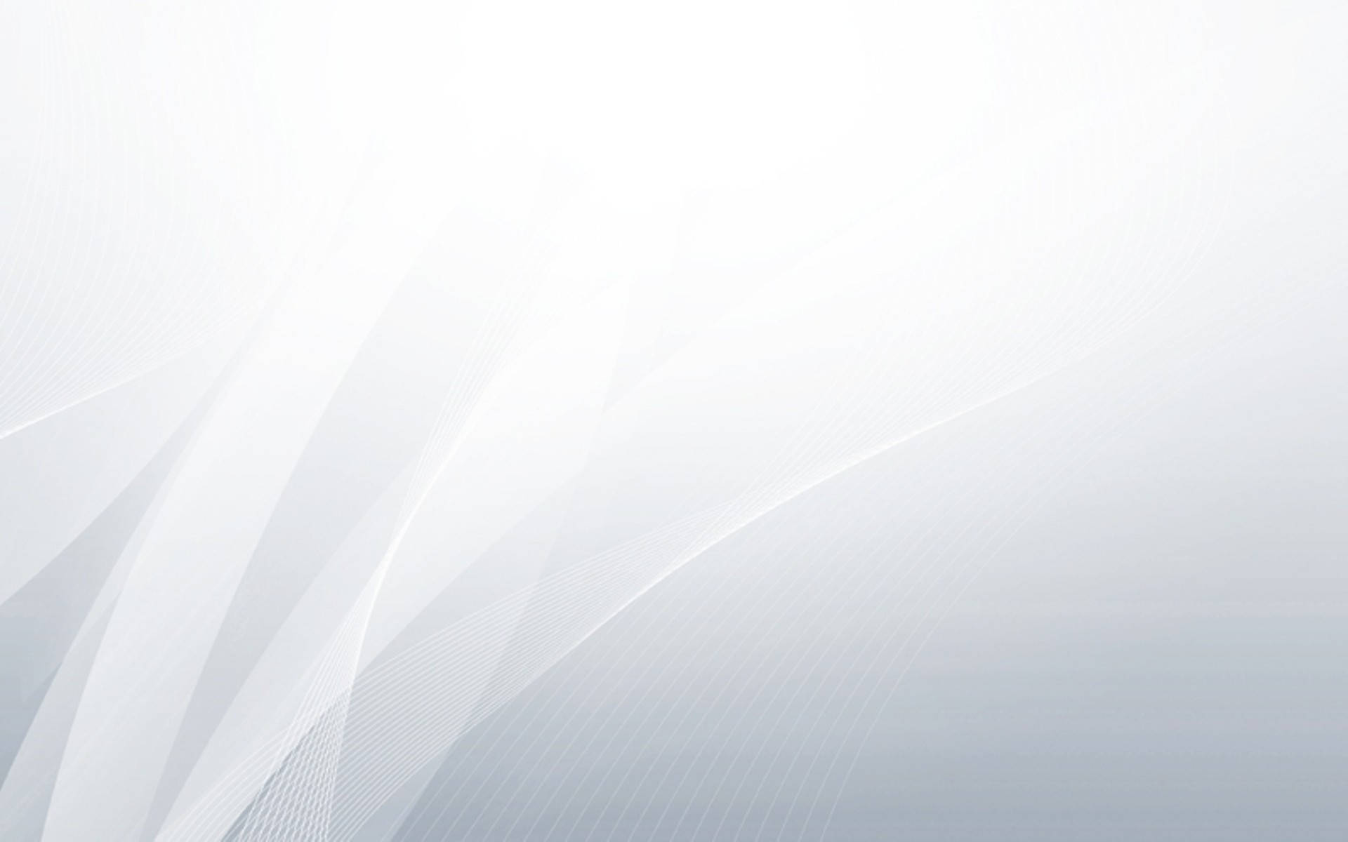 White HD 桌布 壁紙 — 柔軟流動的白色和灰色抽象線條，以柔和的漸變營造出寧靜的極簡數位背景。