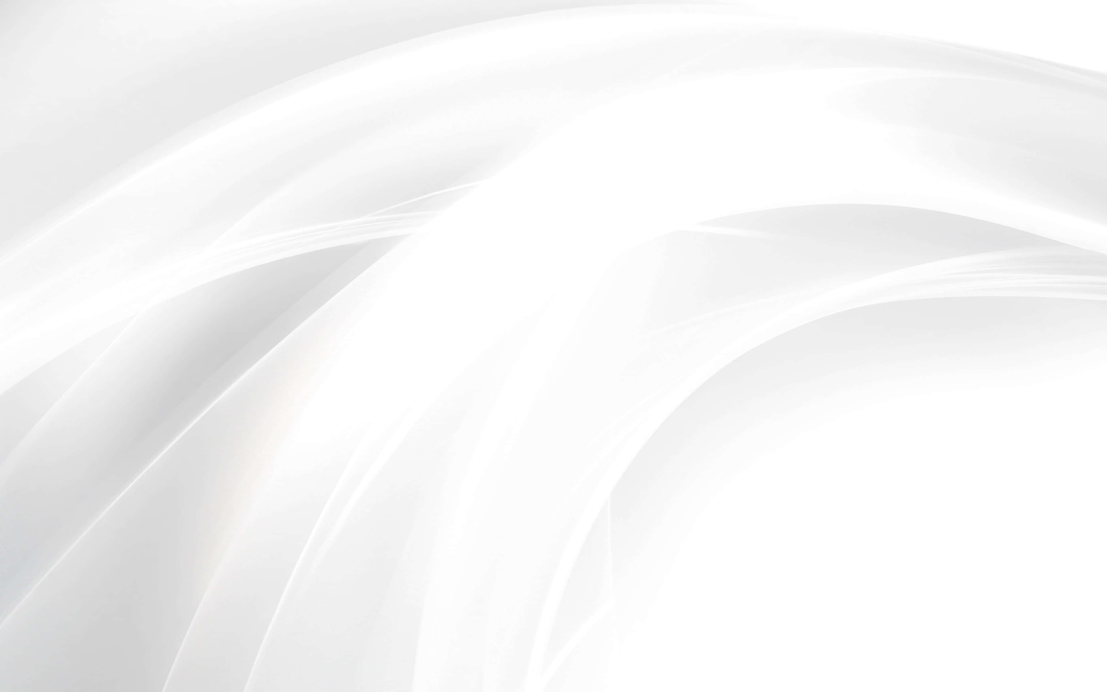 White HD 桌布 壁紙 — 柔軟流動的白色絲帶在發光的漸變背景上優雅地彎曲。