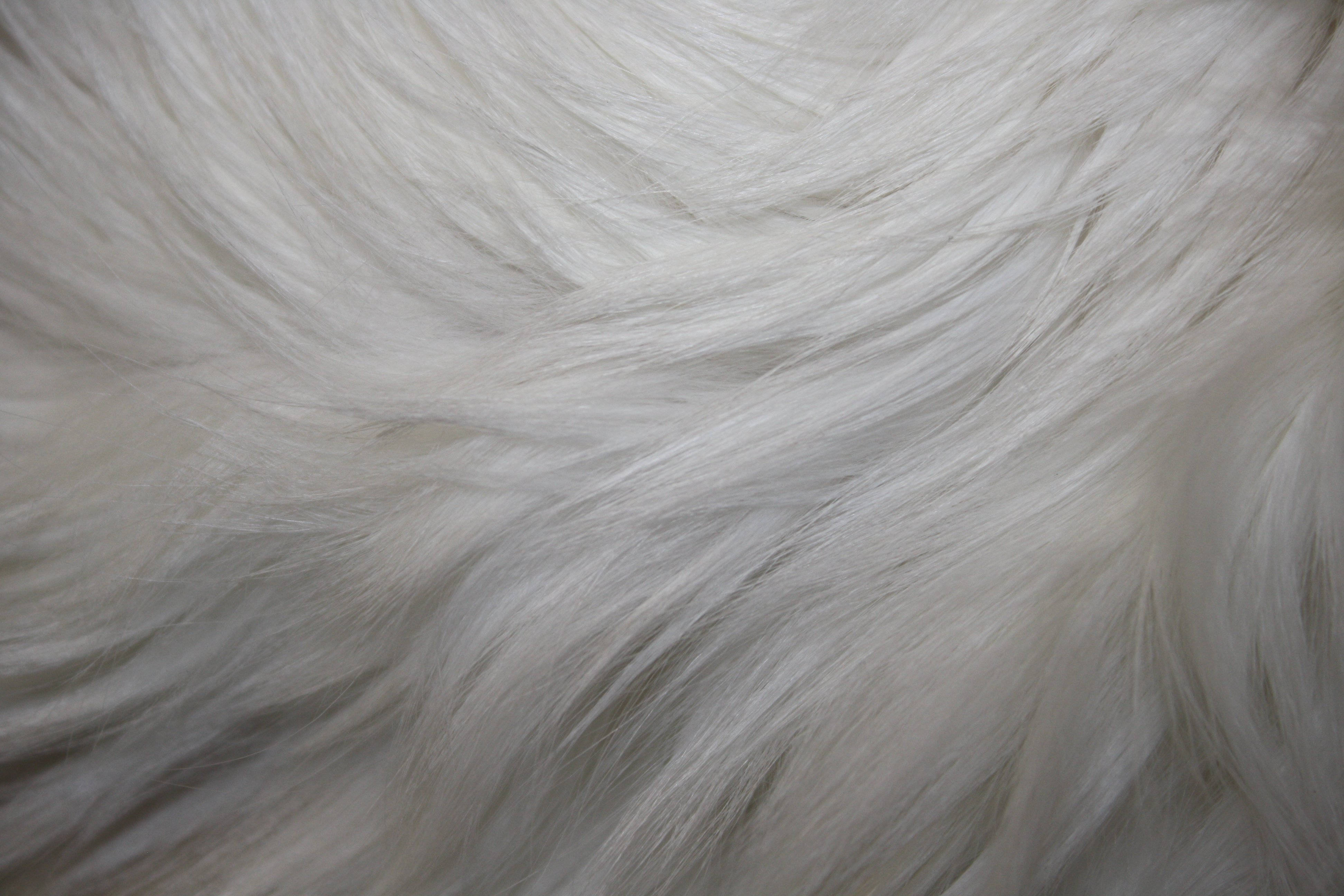 fur 桌布 壁紙 — 柔軟白色毛皮的近距離特寫，帶有柔和波浪和細微灰色底色，營造出舒適的觸感質感。