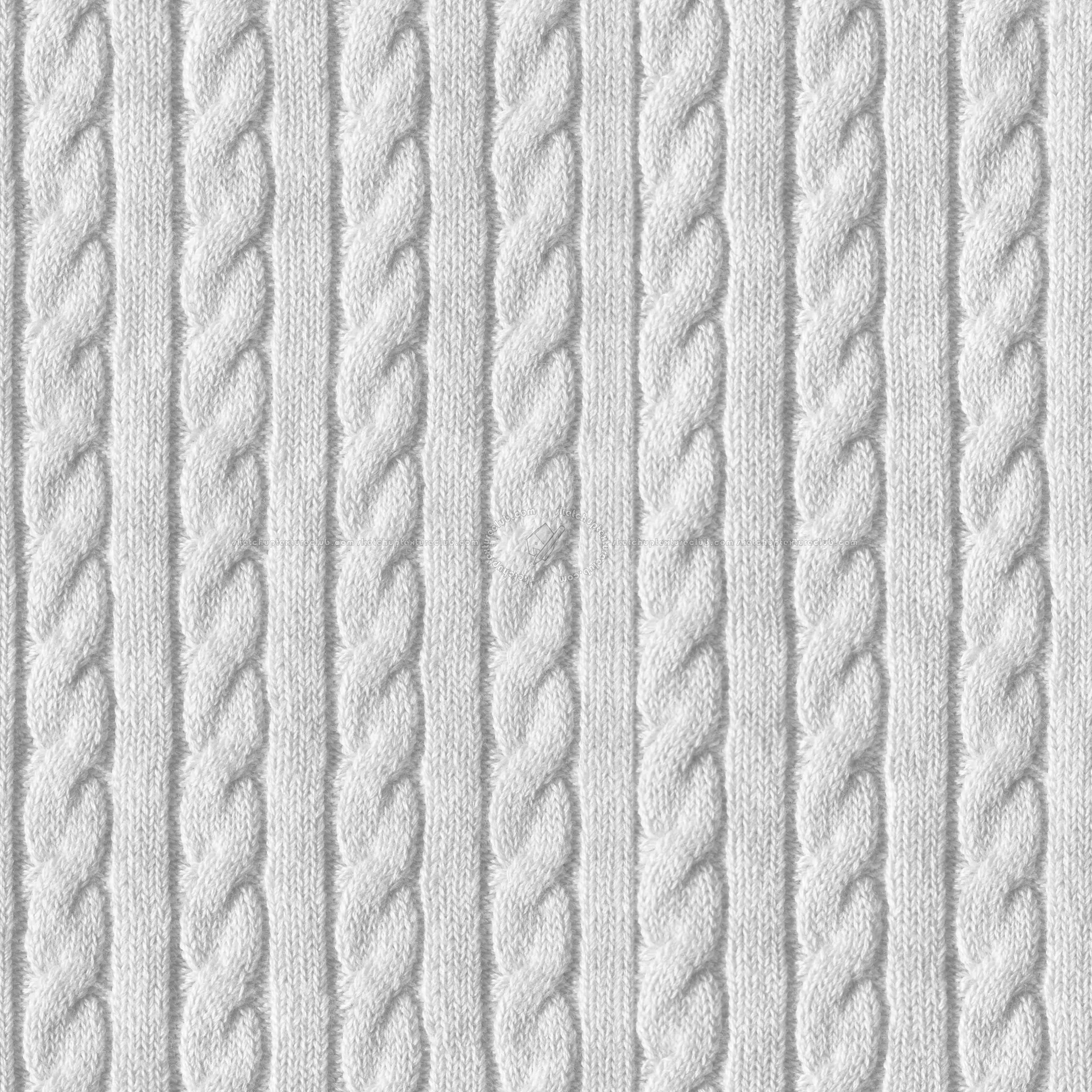 clothing 桌布 壁紙 — 柔軟白色電纜針織布料的特寫，具有紋理垂直編織圖案和細微陰影。