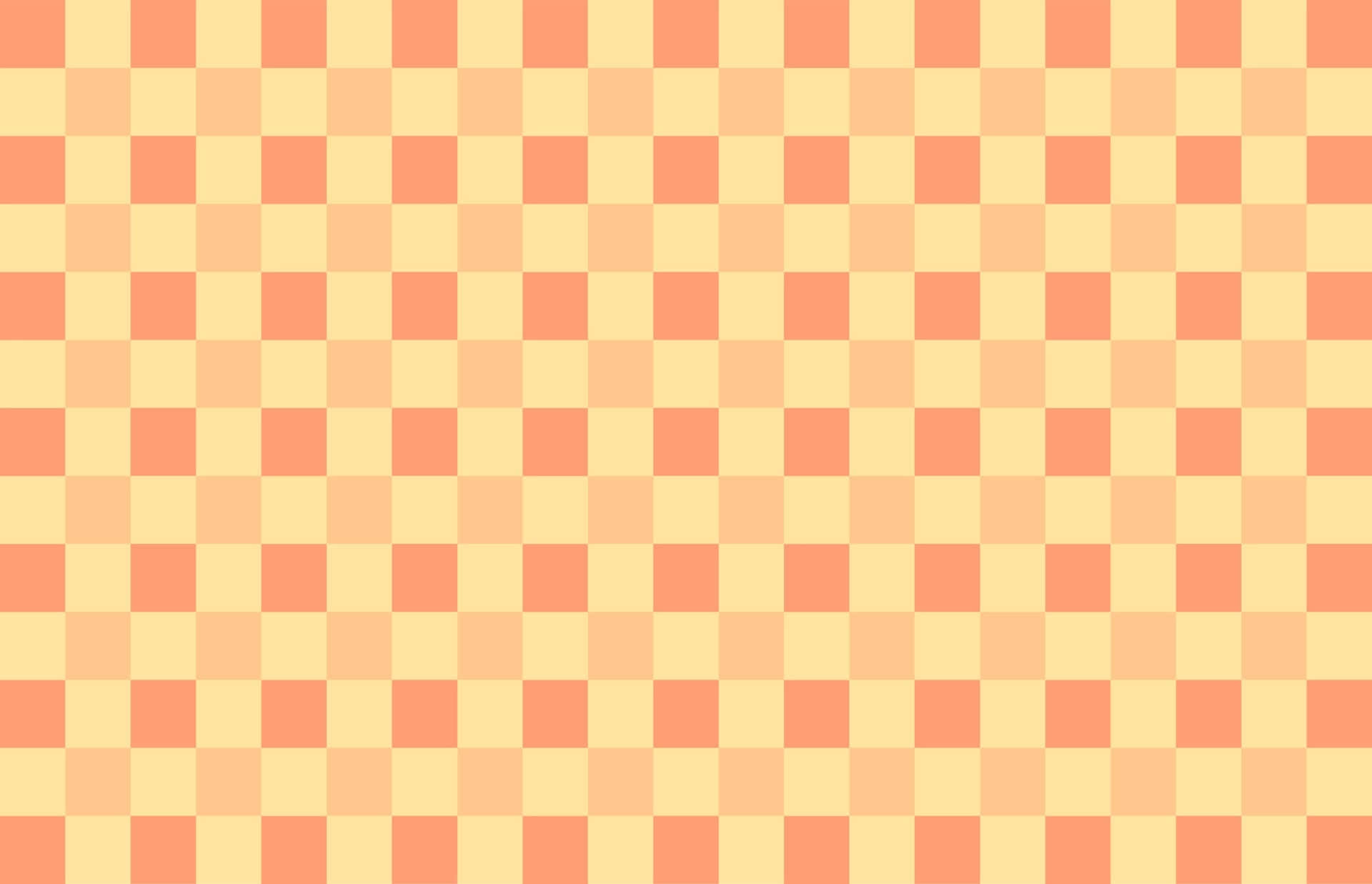 Checkered 桌布 壁紙 — 柔軟的桃色和奶油色方塊的無縫棋盤圖案，營造出溫暖的復古幾何壁紙。