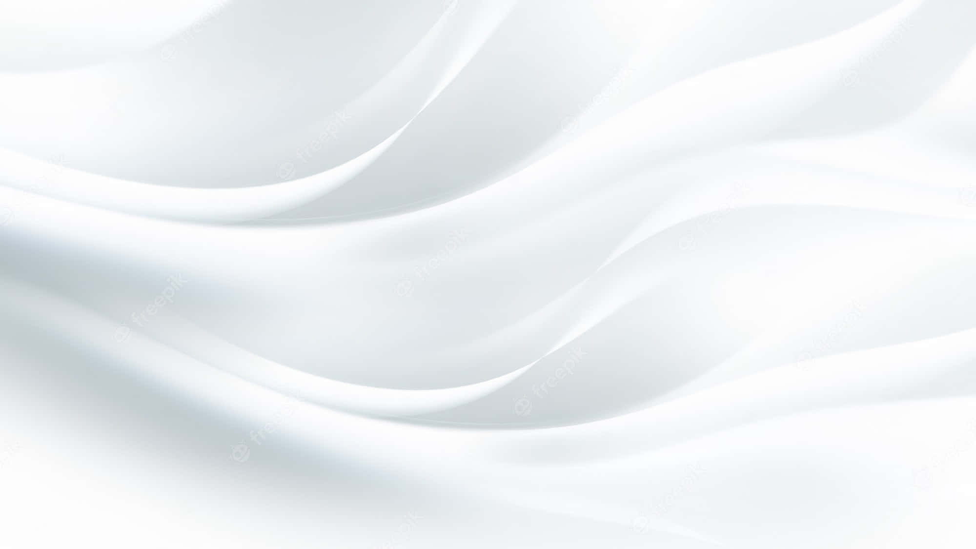 Simple White 桌布 壁紙 — 柔軟的白色布料以輕柔起伏的波浪流動，營造出寧靜簡約的抽象紋理。