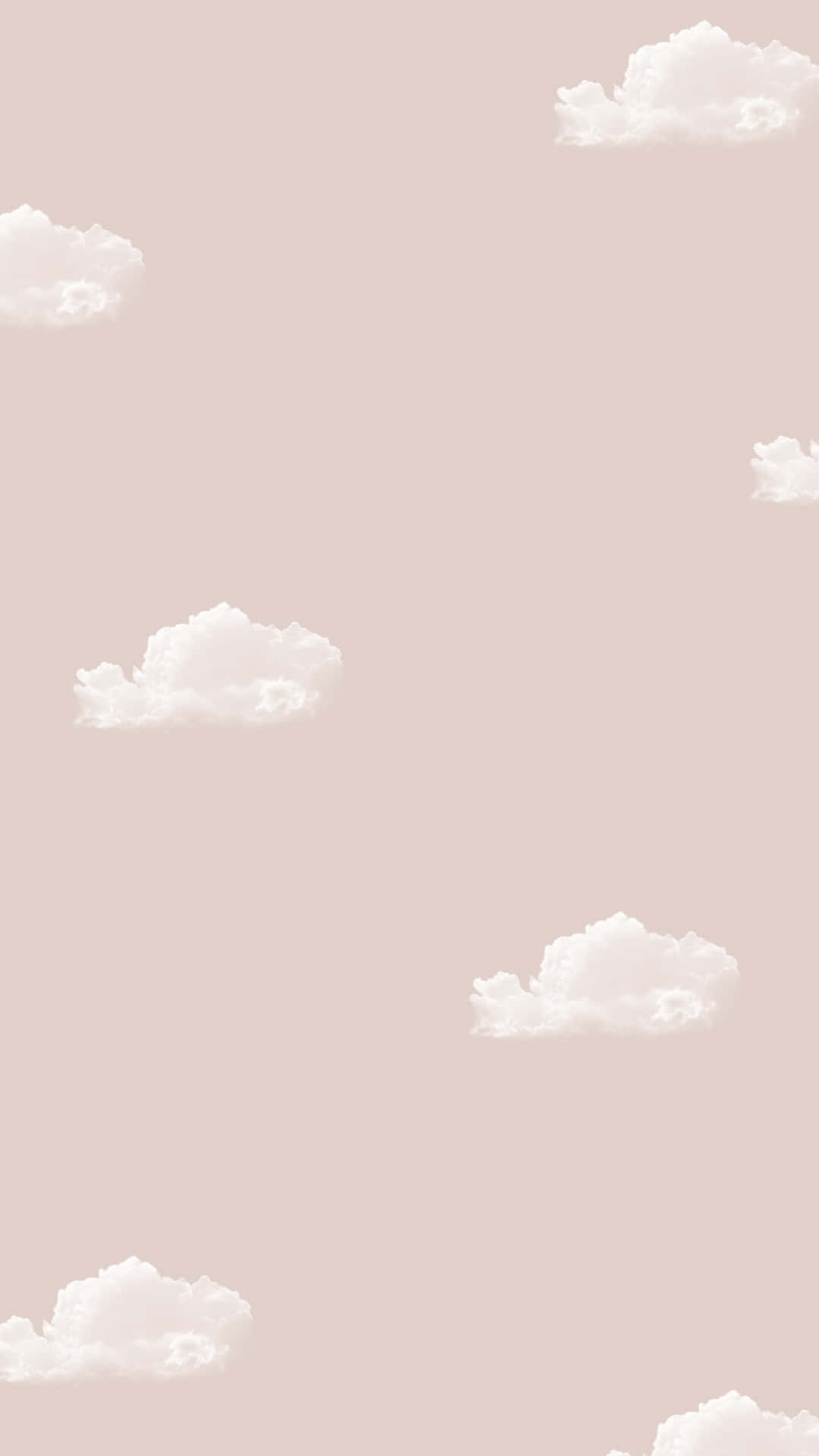 Instagram 桌布 壁紙 — 柔軟的白雲在柔和的粉紅色天空中輕輕漂浮，是一款極簡的數位桌布。