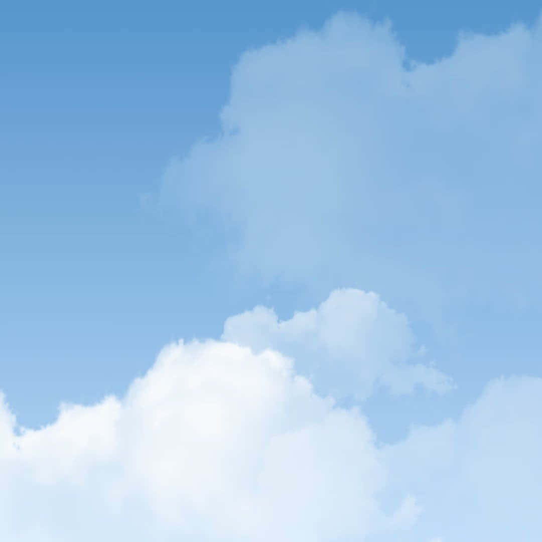 雲朵 桌布 壁紙 — 柔軟的白雲在清澈的藍天上懶洋洋地飄動，一幅寧靜的數位插圖。