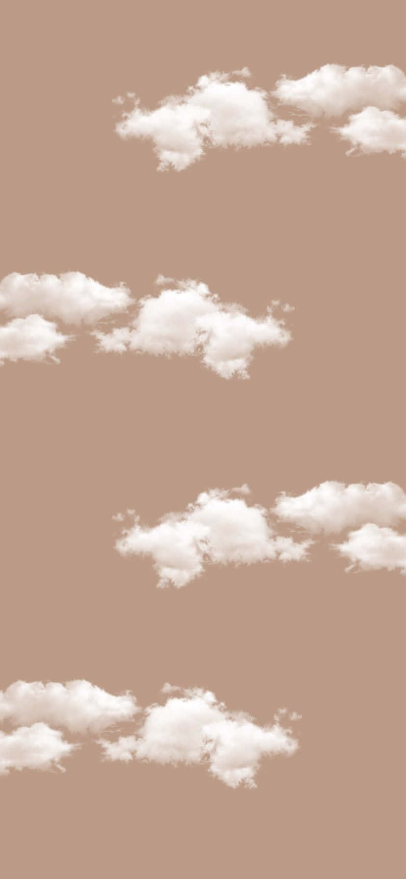 Nude Color 桌布 壁紙 — 柔軟的白雲懶洋洋地飄過柔和陶土色的天空，呈現於極簡數位桌布中。