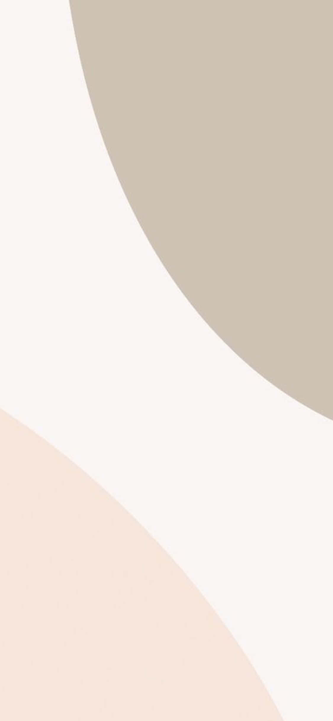 iPhone X Minimal 桌布 壁紙 — 柔軟的米色蜜桃和奶油色曲線形狀構成極簡抽象構圖。