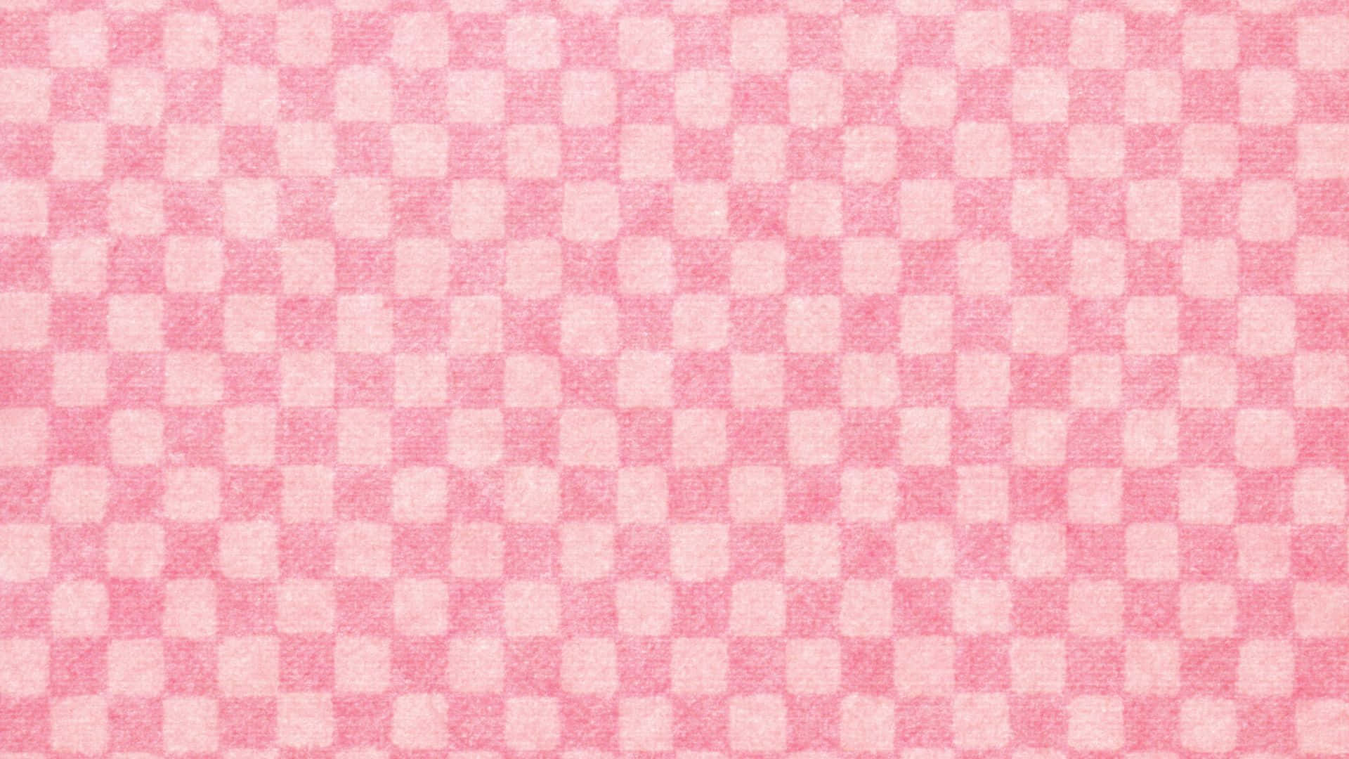 Pink Checkered 桌布 壁紙 — 柔軟的粉紅與白色格紋布料質感，帶有舒適的觸感外觀。