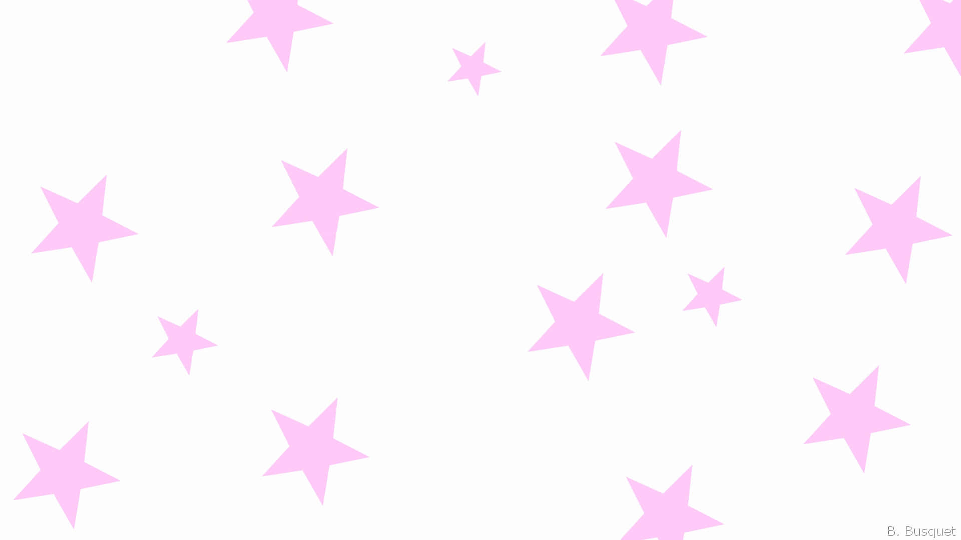 Pink Star 桌布 壁紙 — 柔軟的粉紅色星星在乾淨的白色背景上輕輕漂浮，形成俏皮的散落圖案。
