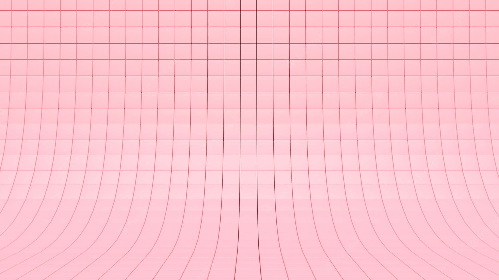 Pink Grid 桌布 壁紙 — 柔軟的粉紅色網格背景，帶有彎曲線條在表面營造出柔和波浪效果。
