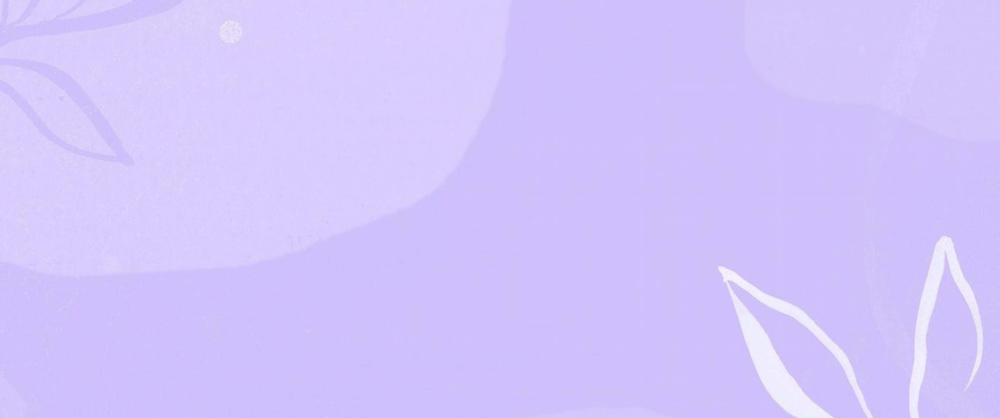Purple And White 桌布 壁紙 — 柔軟的薰衣草背景，帶有精緻的白色葉子剪影和微妙的紋理。