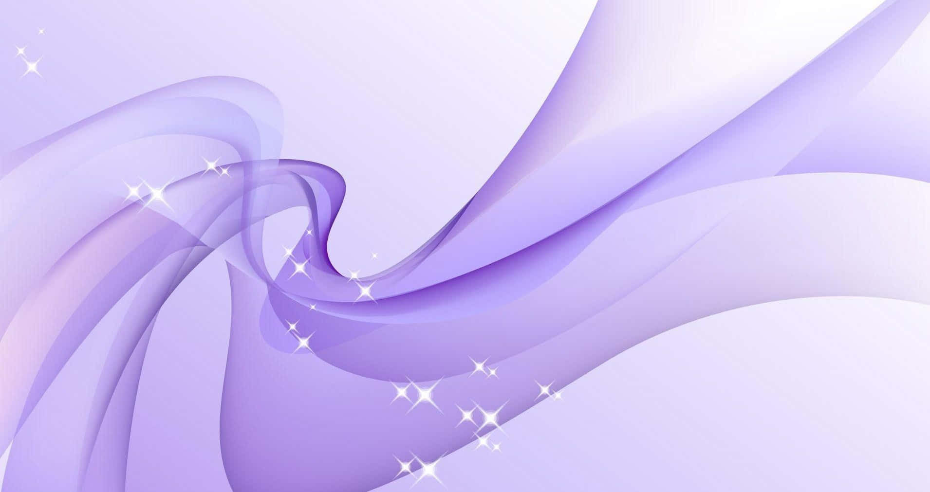 Violet 桌布 壁紙 — 柔軟的薰衣草色絲帶在點綴著閃爍星爆的淡色背景上優雅地旋轉。