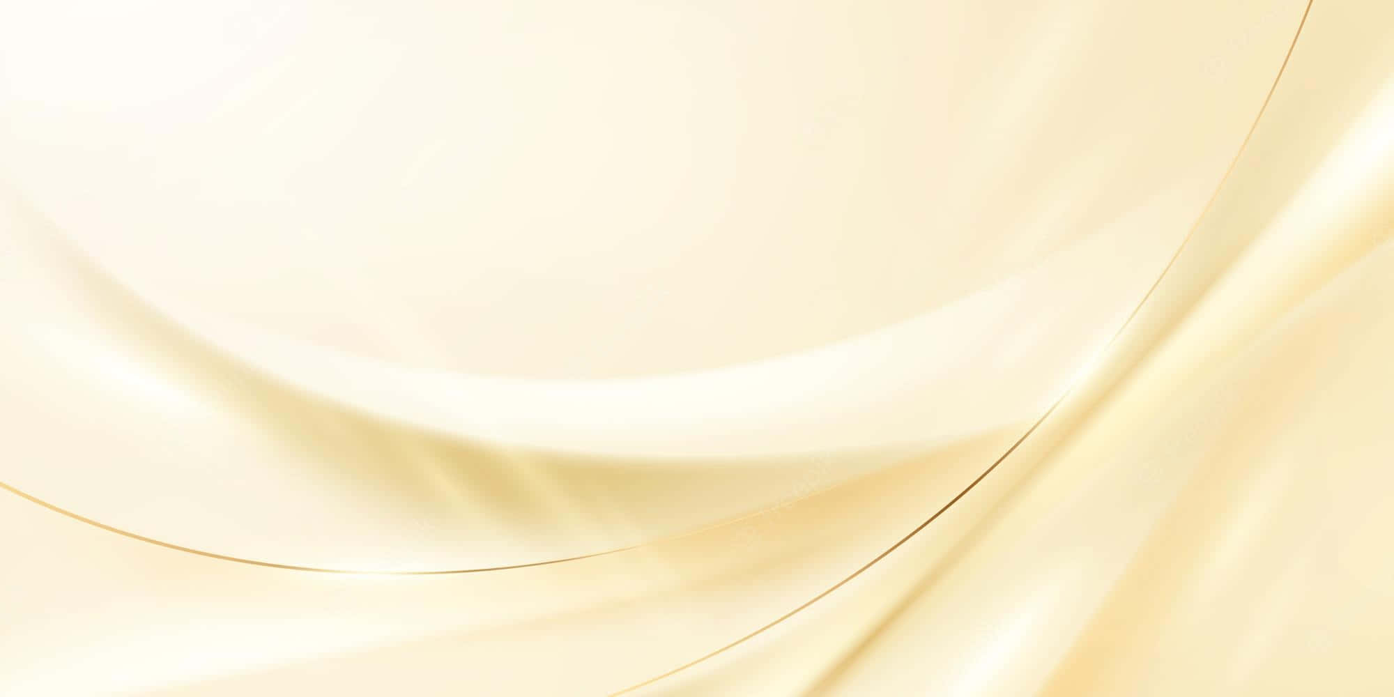 Gold Silk 桌布 壁紙 — 柔軟的金色奶油布料以柔和曲線流動，帶有細膩的高光和陰影，營造出奢華的抽象質感。