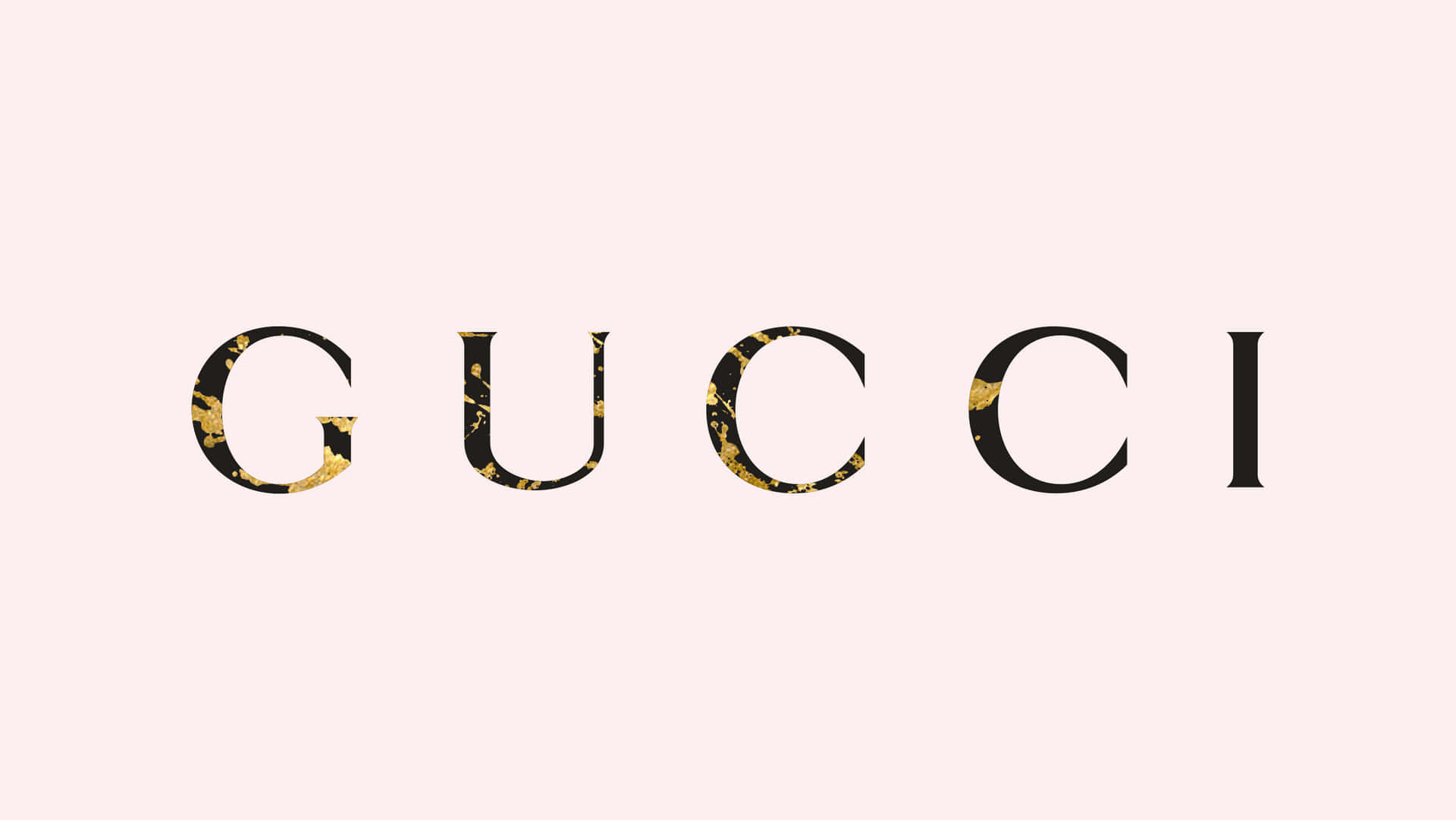 粉紅色背景上帶有金箔質感的Gucci標誌 — Gucci GIF 壁紙