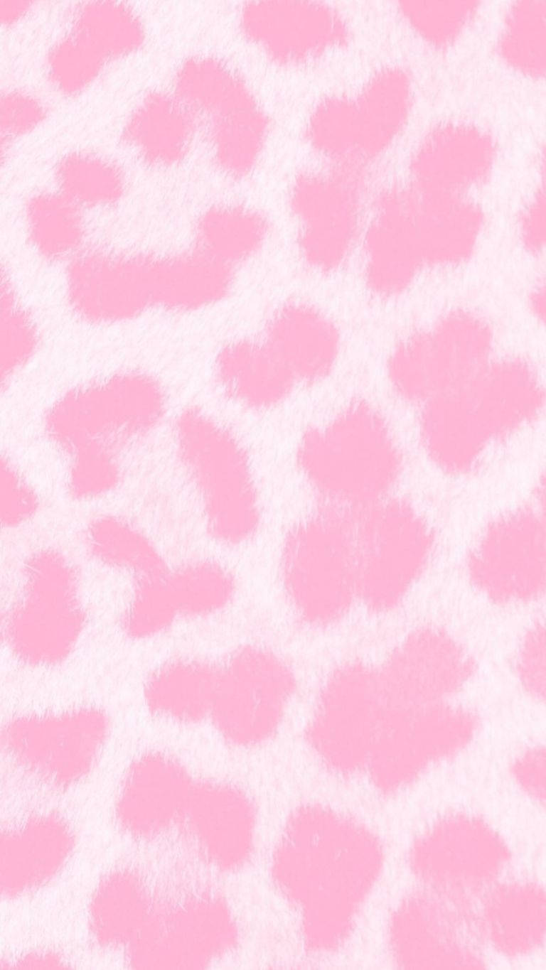 Aesthetic Girly 桌布 壁紙 — 柔軟蓬鬆的粉白豹紋圖案，帶有模糊質感。