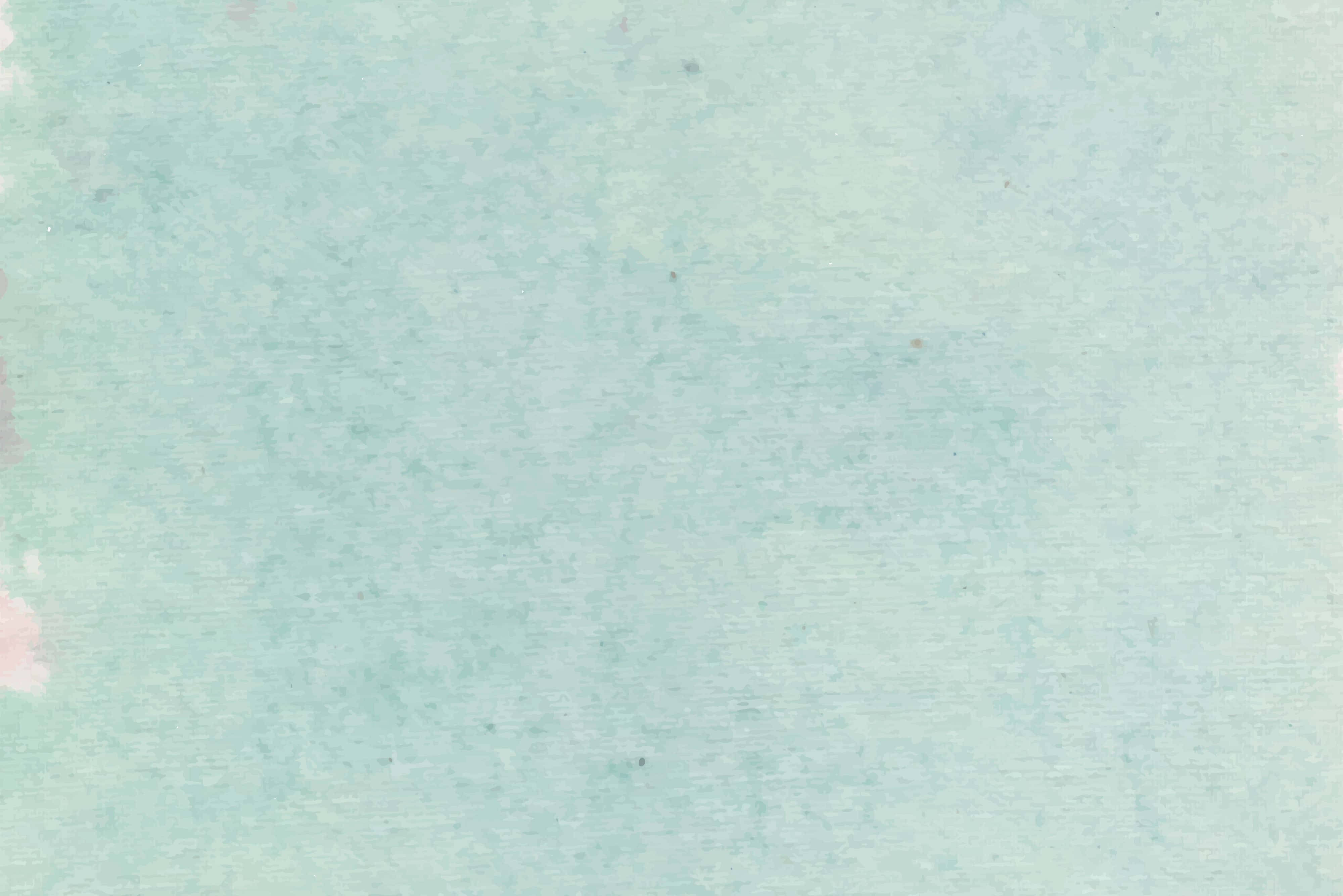 Watercolor Texture 桌布 壁紙 — 柔軟質感的薄荷綠色水彩洗滌，帶有細微的粉紅色和灰色斑點及不規則邊緣。