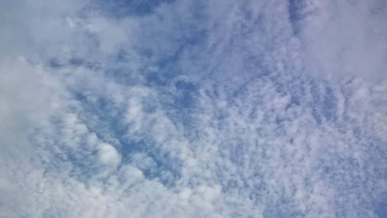 SKY-5 壁紙 — 柔軟輕盈的雲朵在寧靜的藍天上飄浮，形成柔和紋理圖案。