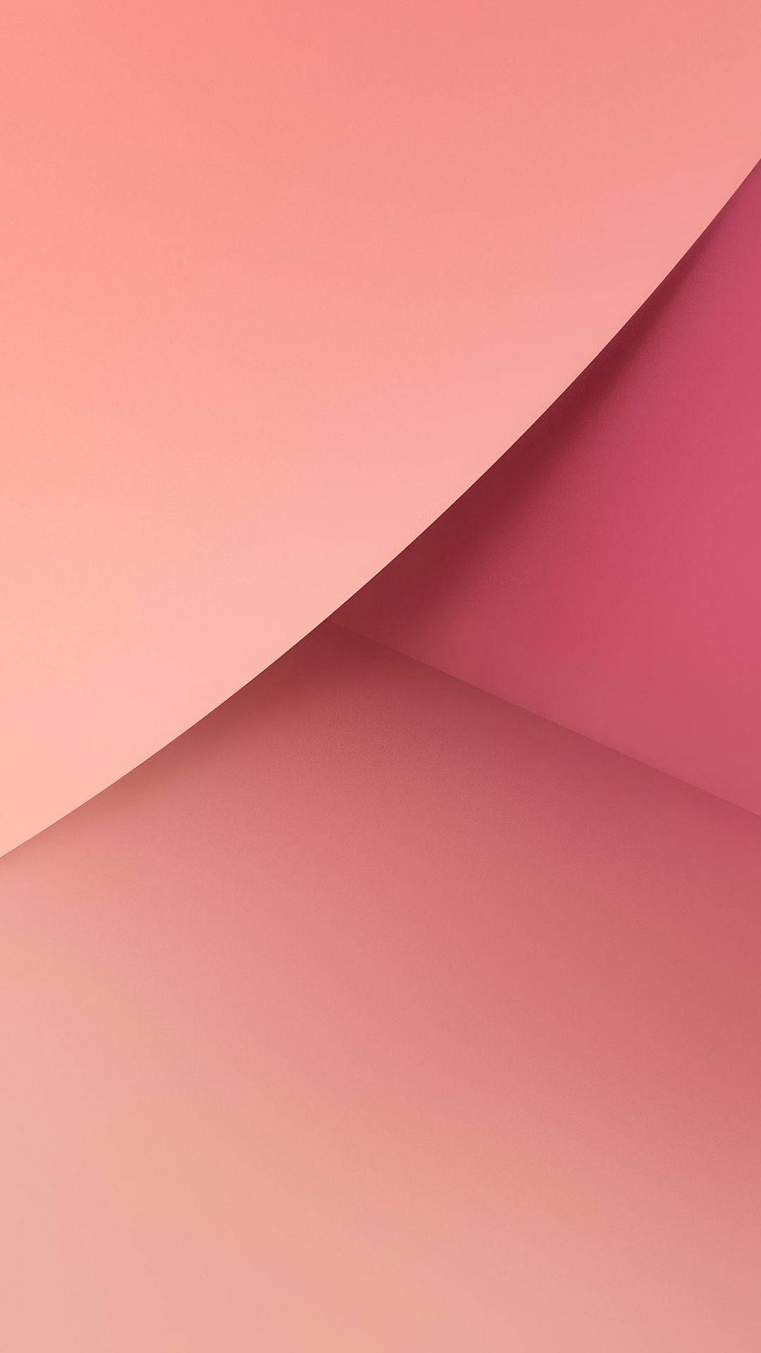 Pastel Red Aesthetic 桌布 壁紙 — 桃色與洋紅色幾何平面的柔和漸變，營造出極簡抽象構圖。