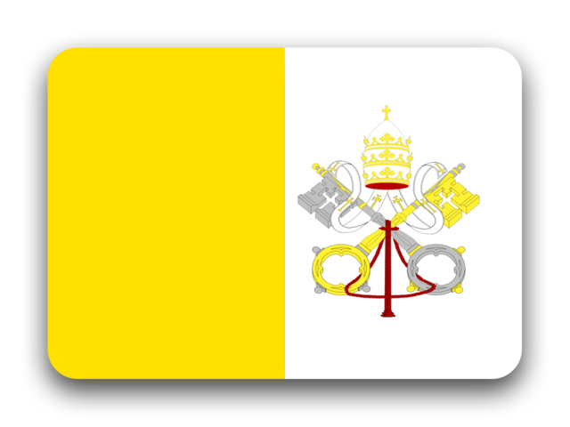 Vatican 桌布 壁紙 — 梵蒂岡城國旗，黃色和白色垂直條紋，白色一側中央有教宗紋章。