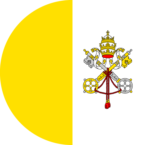 Vatican 桌布 壁紙 — 梵蒂岡城國旗採用大膽的黃色半邊和白色半邊，白色一側中央有詳細的盾徽。