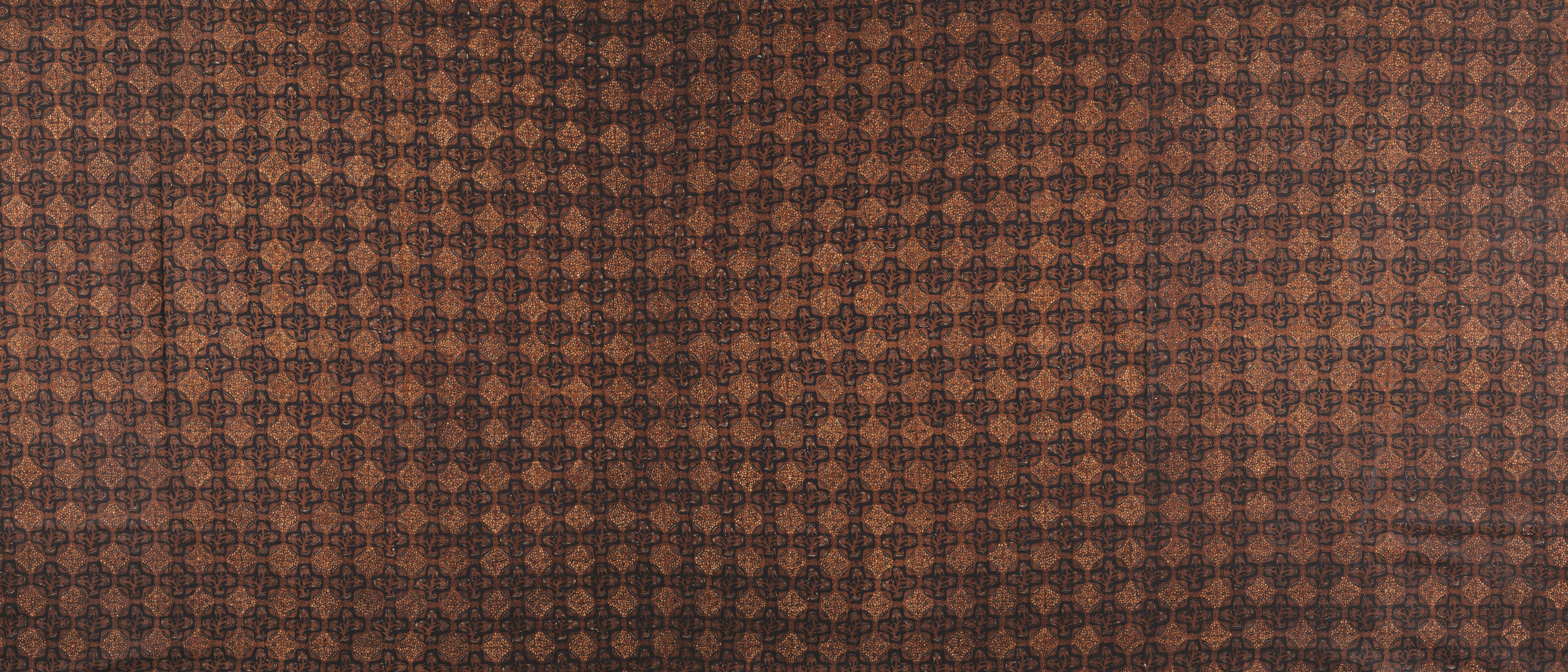 Brown Textured 桌布 壁紙 — 棕色紋理壁紙的特寫，帶有重複的深色幾何圖案。