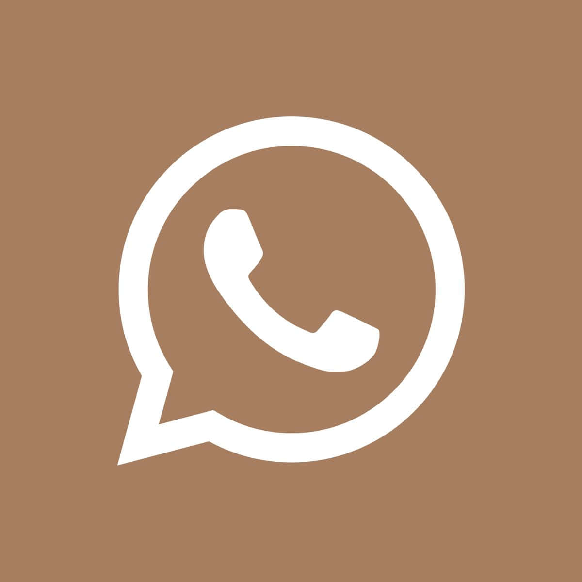 棕色背景上的WhatsApp圖示 壁紙