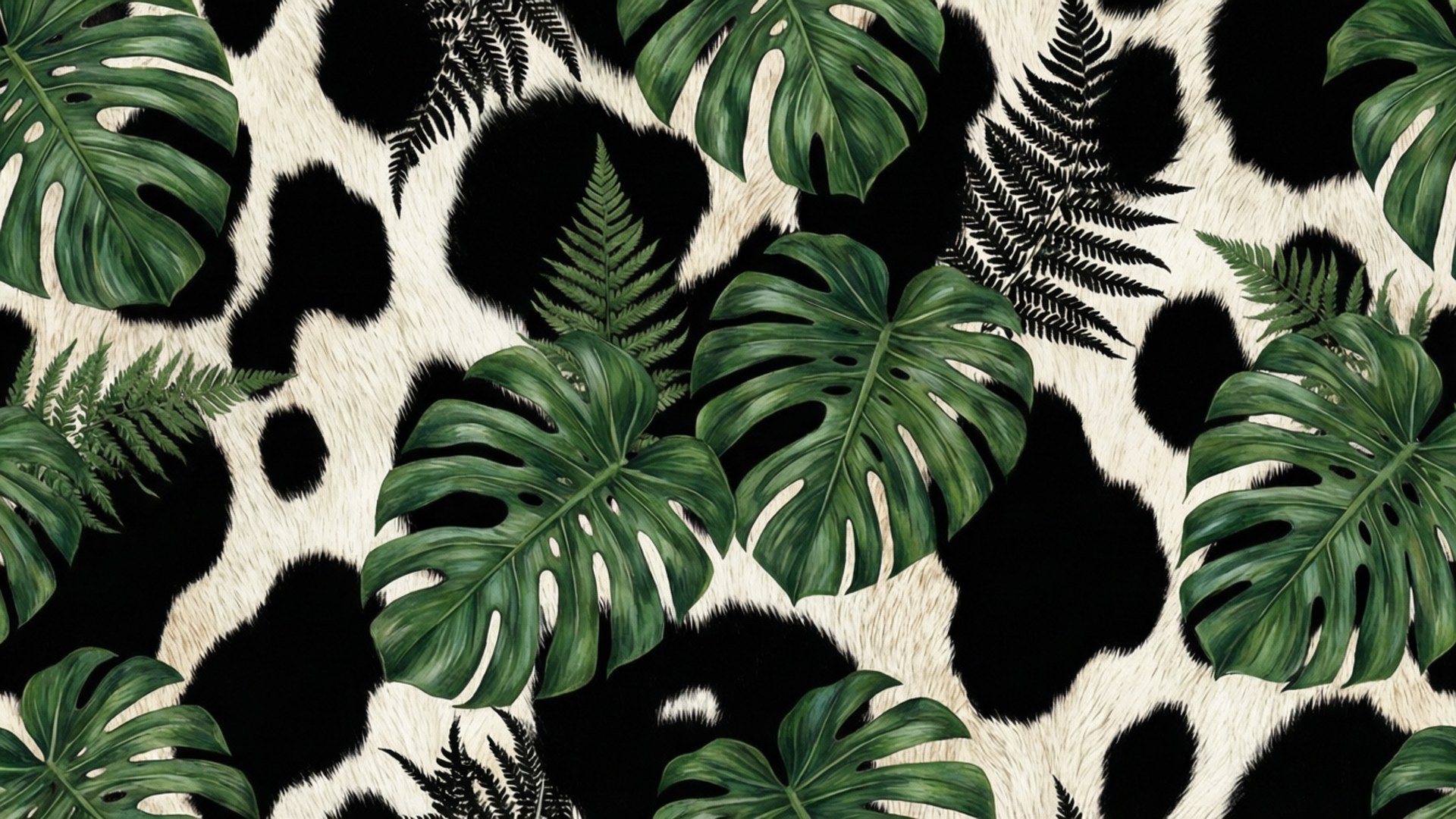 植物乳牛紋 壁紙
