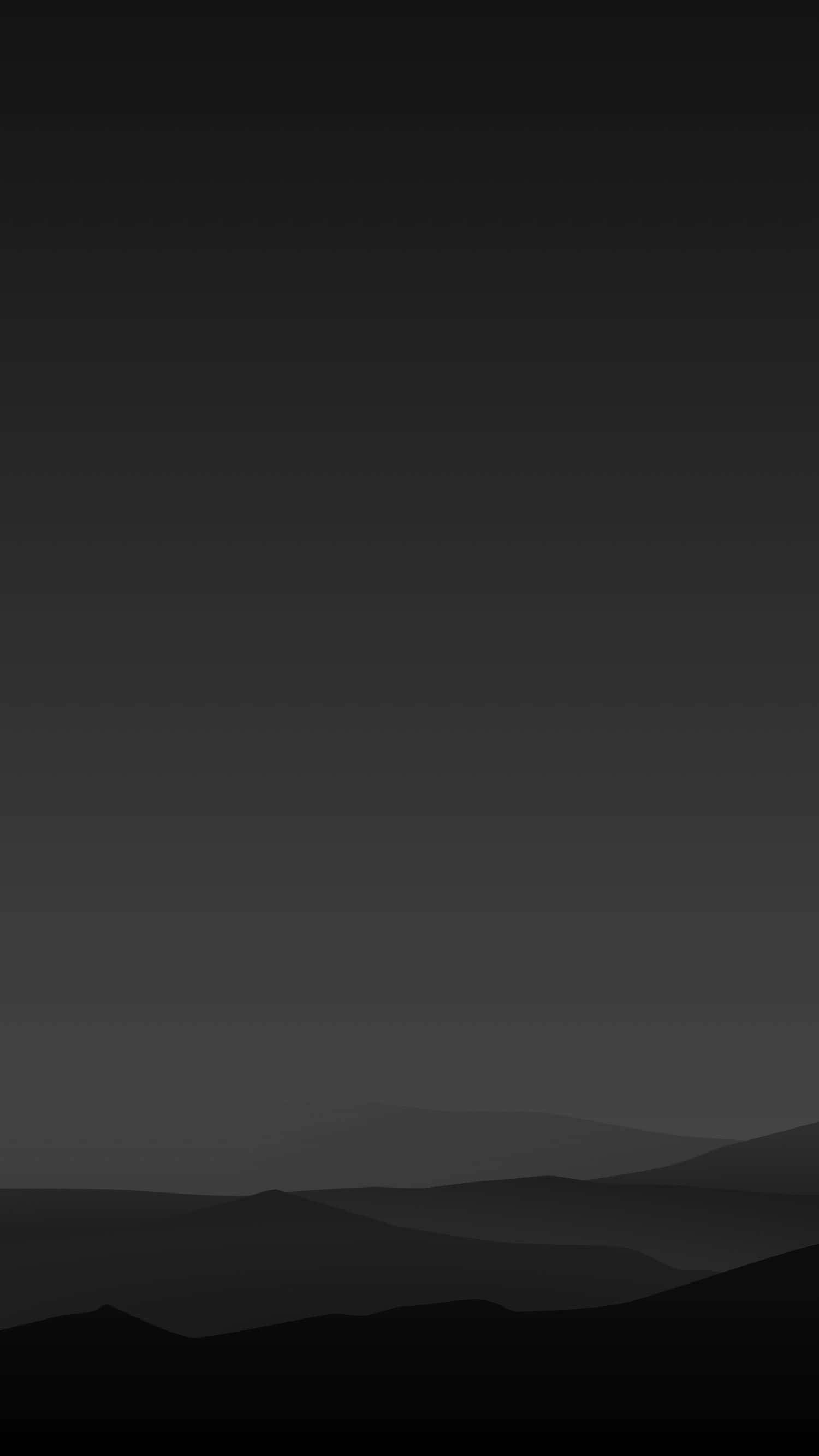 Dark Minimalist 桌布 壁紙 — 極簡單色漸變，層疊的山巒剪影逐漸消失在迷霧般的黑暗中。